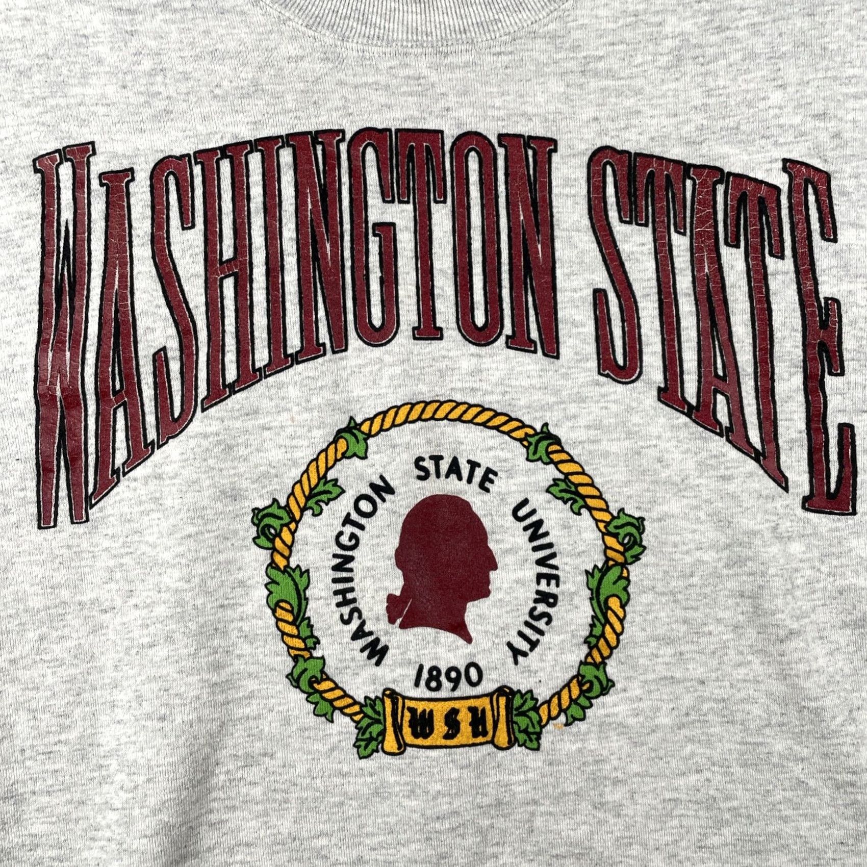 Jerzees VINTAGE Jerzees Sweatshirt White Medium M Adult Mens 90s University Washington State University USA Size US M / EU 48-50 / 2 - 3 Thumbnail
