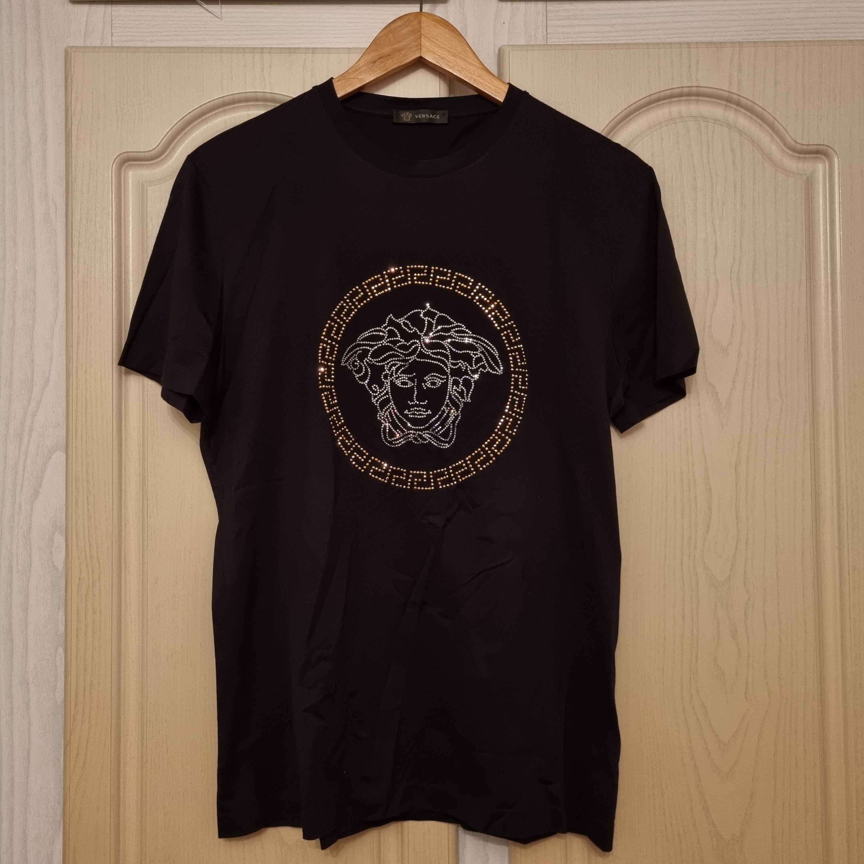 Versace Versace Crystal Medusa Logo Tshirt Black RRP $1000 Size US M / EU 48-50 / 2 - 1 Thumbnail