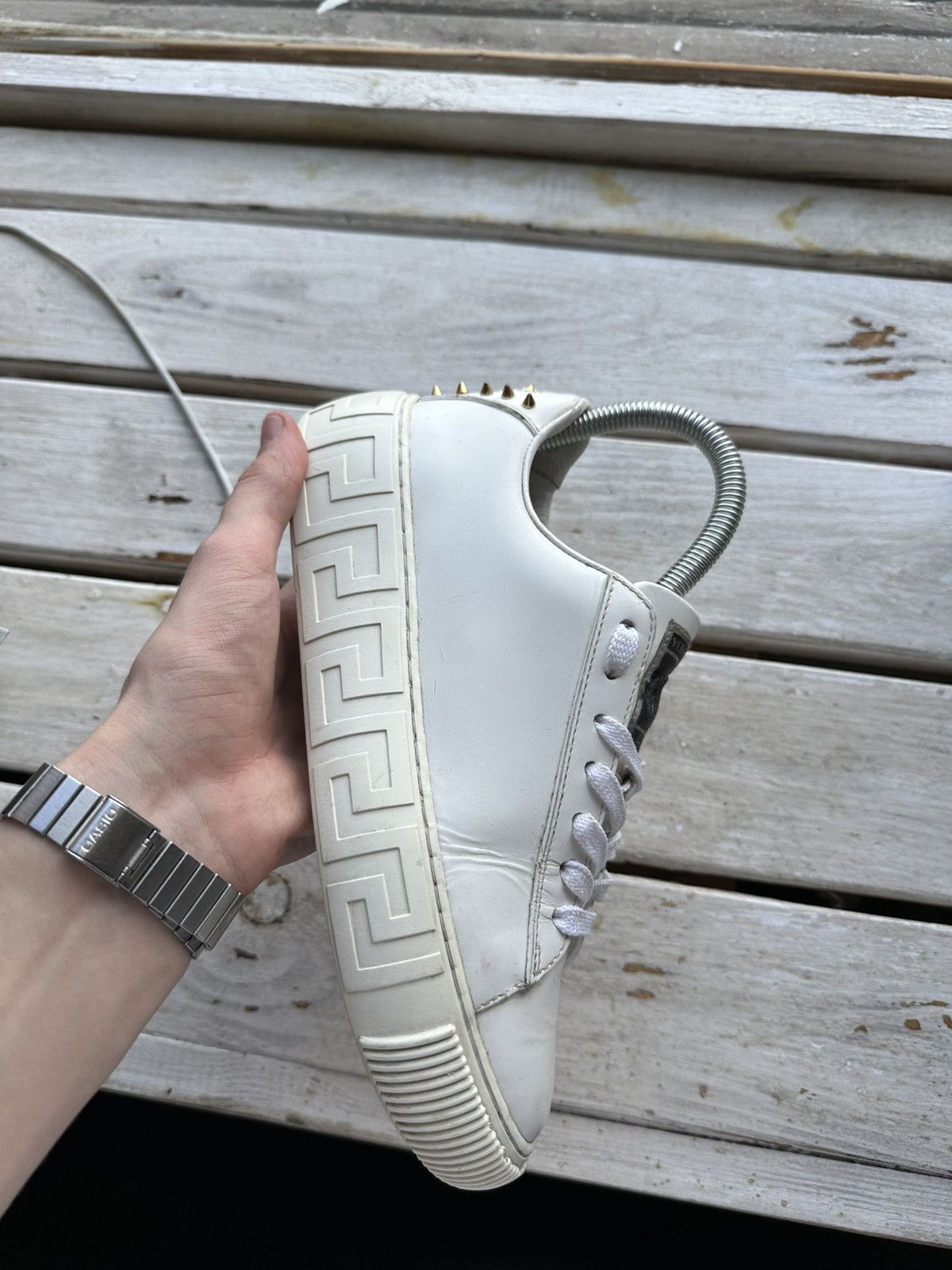 Versace 🚨Womens Versace low top sneakers size 35.5 Size US 5.5 / IT 35.5 - 2 Thumbnail