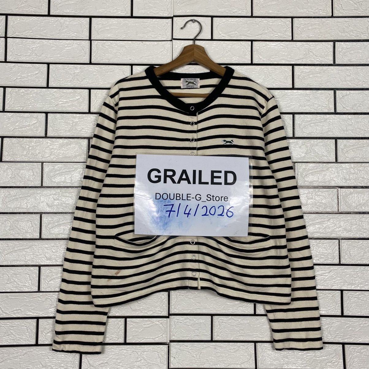 Japanese Brand 📌The Fox Collection Snap Button Cardigan Striped Size US M / EU 48-50 / 2 - 1 Thumbnail