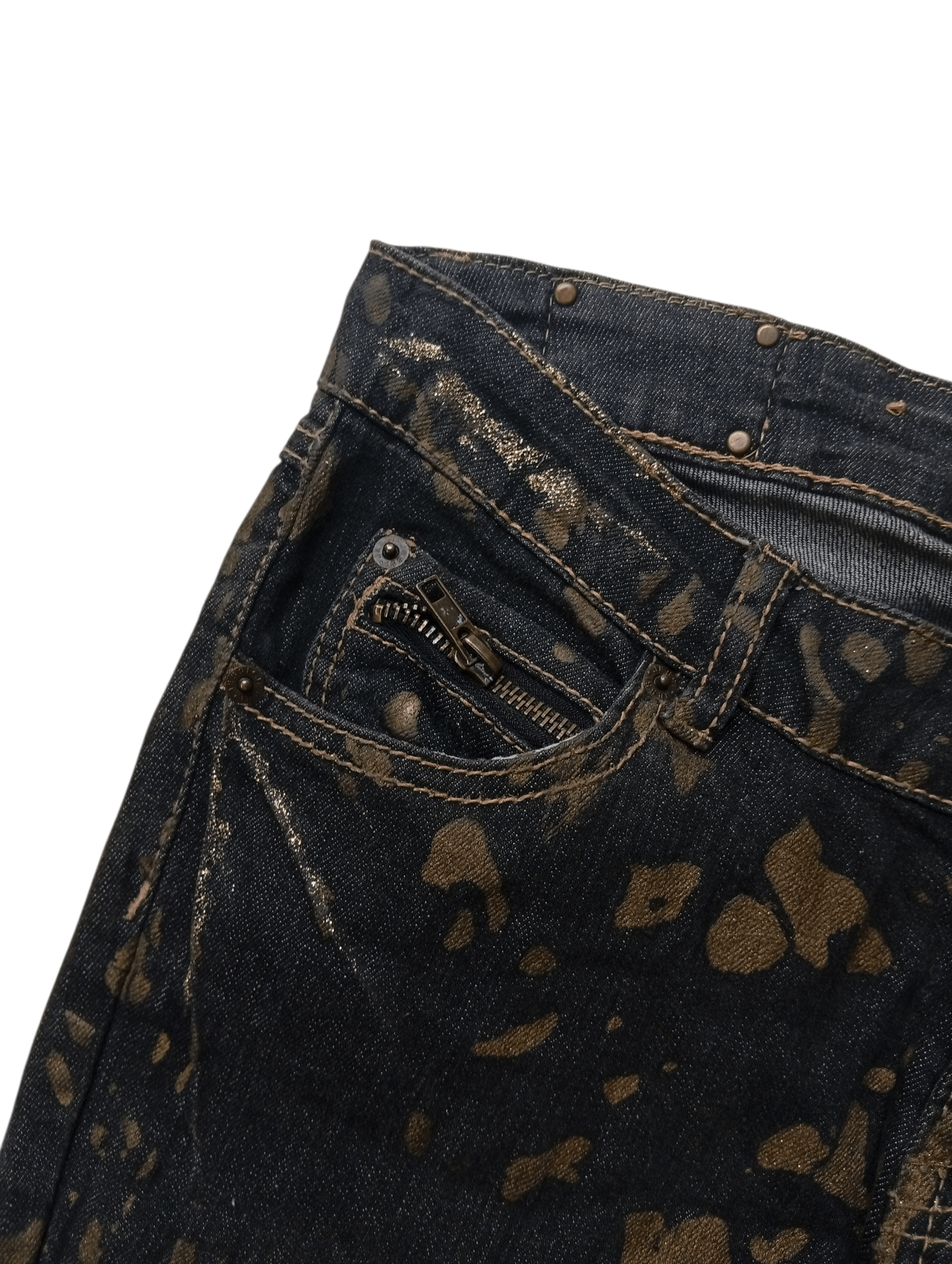 Japanese Brand Jessi highrise paint skinny jeans Size 28" / US 6 / IT 42 - 6 Thumbnail