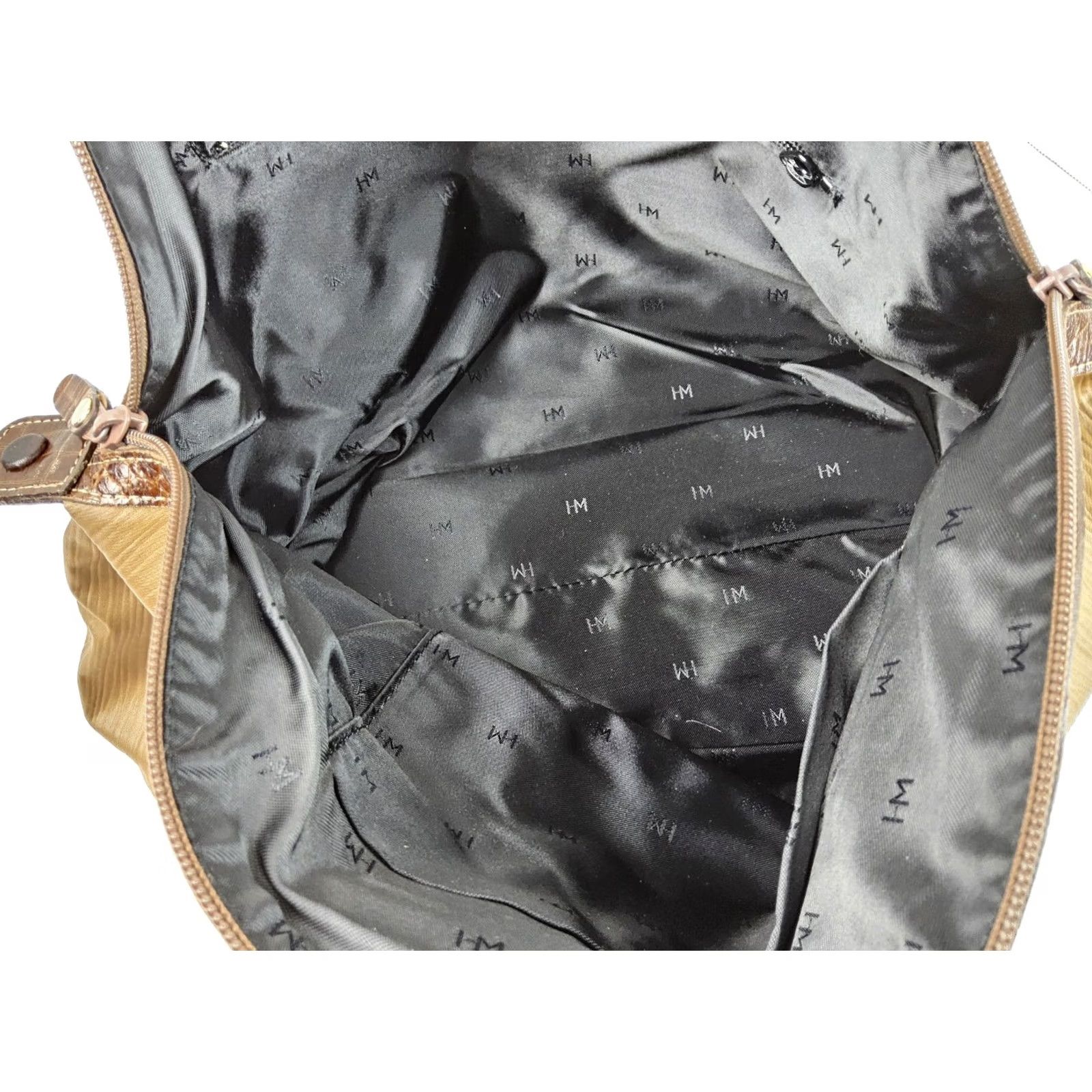 Hanae Mori Hanae Mori Satchel/Top Handle Bag Handbag Purse Nylon Brown Large Butterfly Chain Strap Size ONE SIZE - 7 Thumbnail