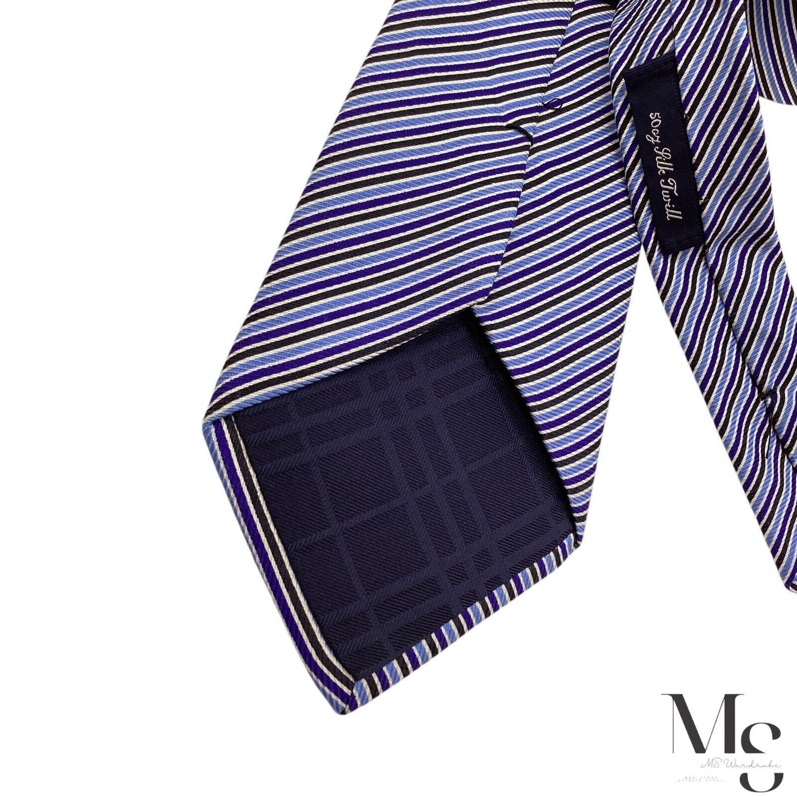 Burberry BURBERRY LONDON Blue Striped Luxury Silk Tie Made In Italy Size ONE SIZE - 5 Thumbnail