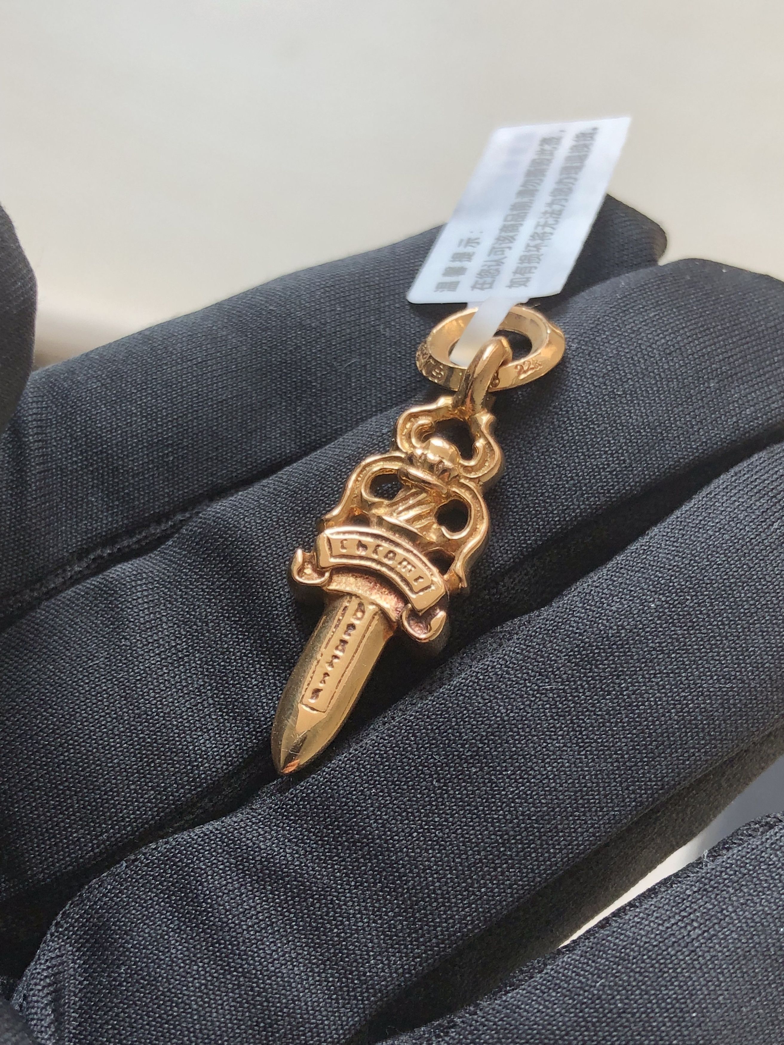 Chrome Hearts Chrome Hearts 22K Gold Diamonds Dagger Pendant Size ONE SIZE - 5 Thumbnail