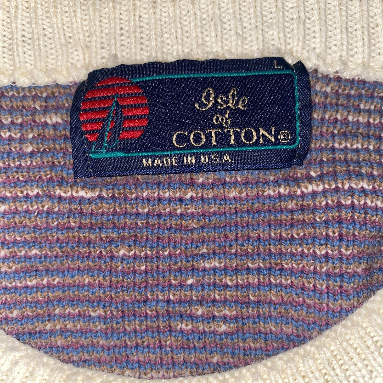 Other Isle Of Cotton Sweater Mens Large Argyle Golf Print 90s Size US L / EU 52-54 / 3 - 3 Thumbnail
