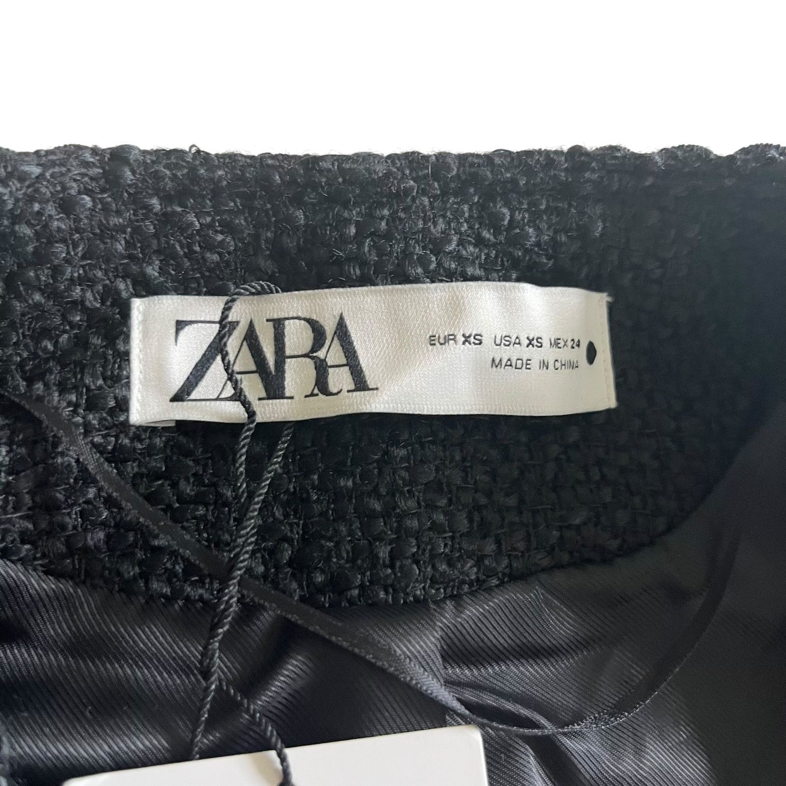Zara Zara Black Tweed Double Breasted Open Blazer Jacket Size XS / US 0-2 / IT 36-38 - 4 Thumbnail