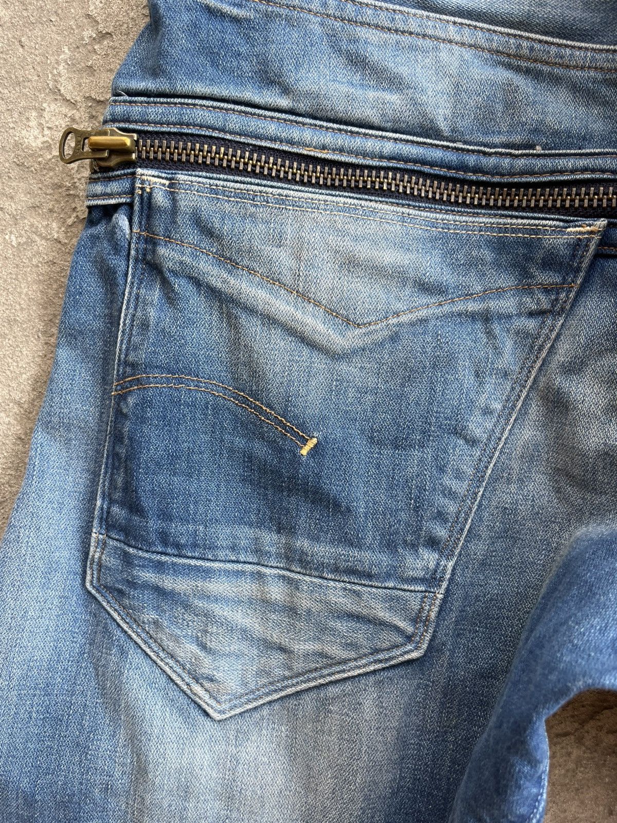 G-Star × Japanese Brand Faded Distressed G Star Taw Arc 3D Loose Tapered Jeans Pants Size US 31 - 6 Thumbnail