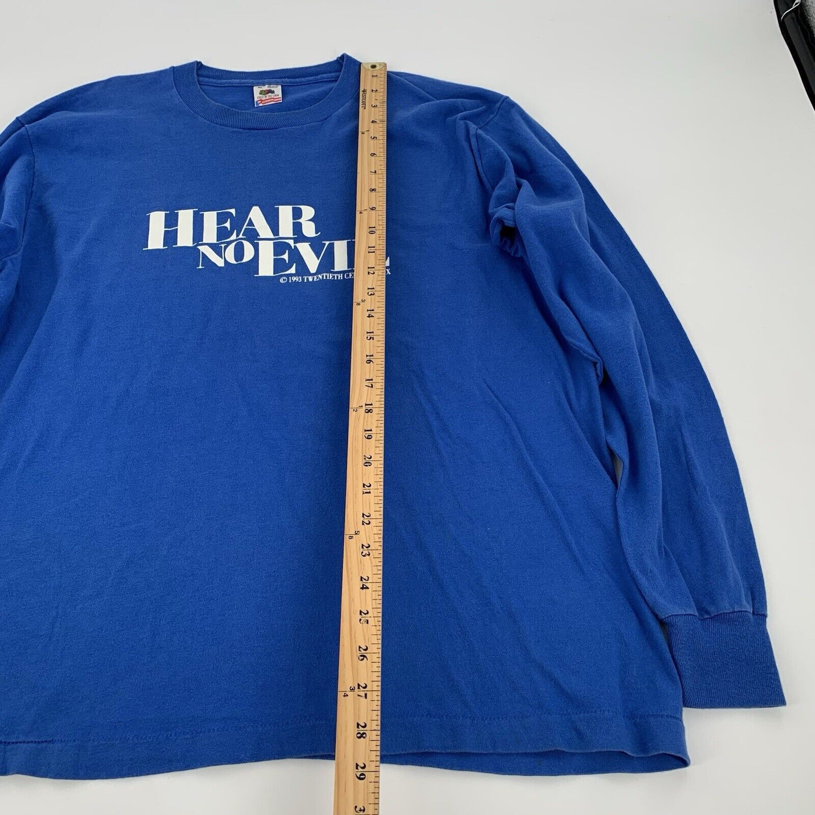 Fruit Of The Loom × Vintage Vintage 1993 Hear No Evil Long Sleeve Horror Movie Promo Size US XL / EU 56 / 4 - 8 Thumbnail
