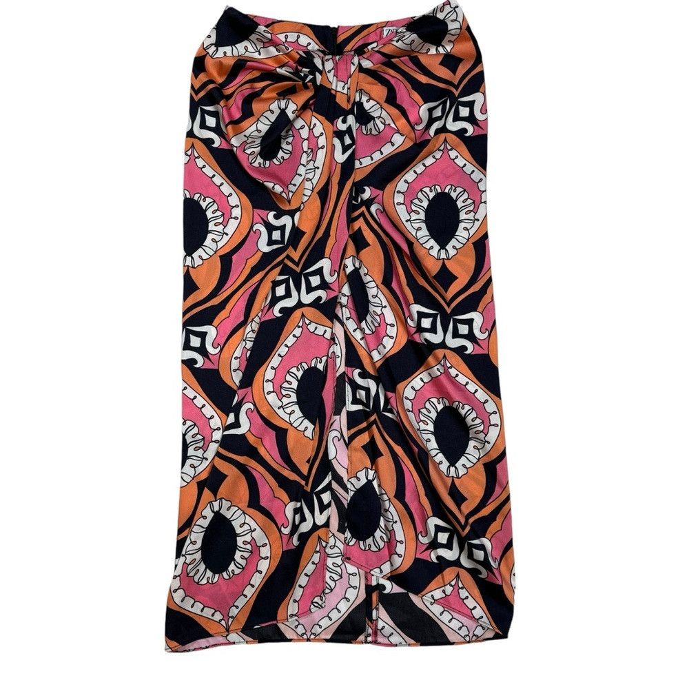 Zara NWT New Zara Printed Knotted Satin Skirt Size S Size 28" / US 6 / IT 42 - 5 Thumbnail