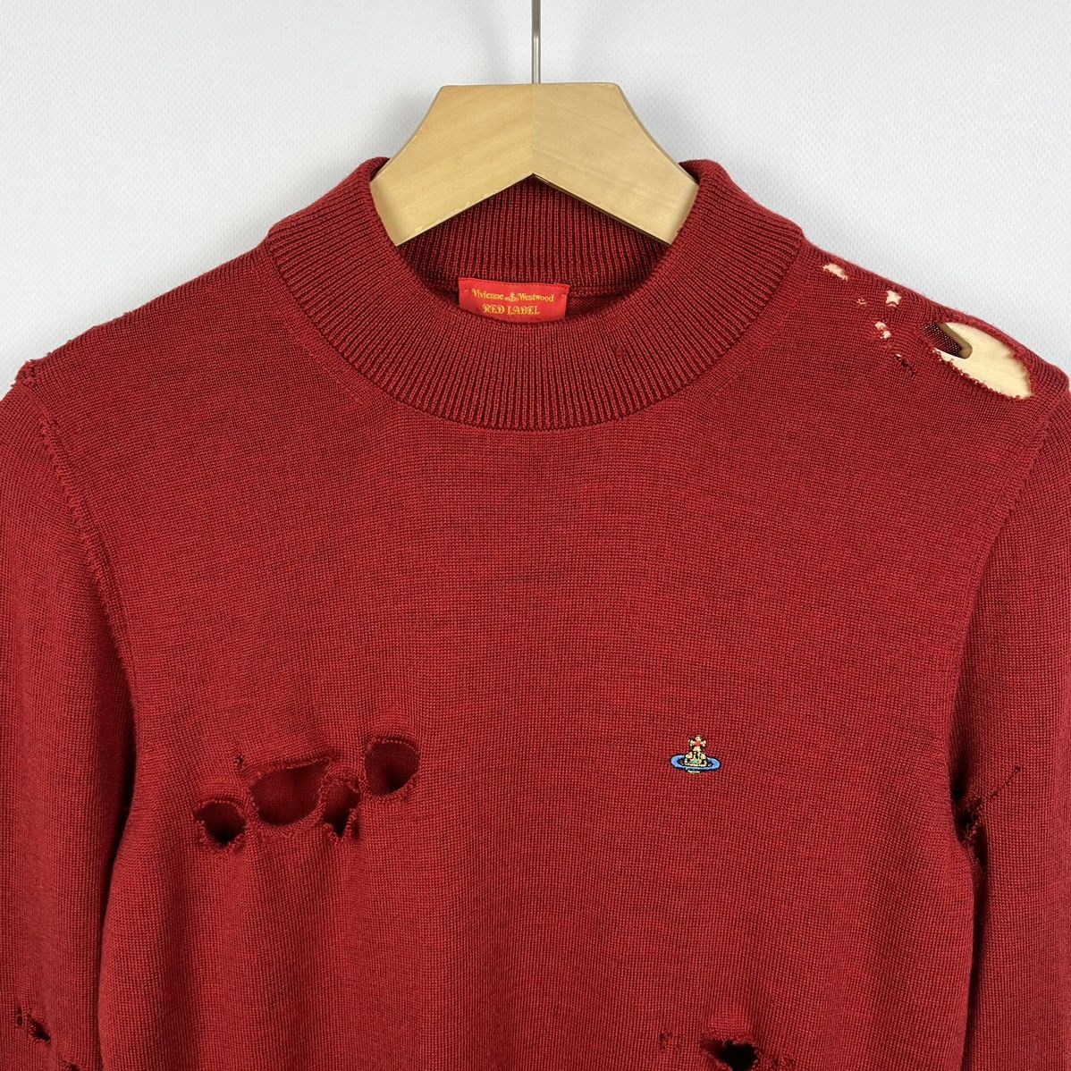 Vivienne Westwood Vivienne Westwood Red Label Distressed Wool Sweater Size L / US 10 / IT 46 - 2 Thumbnail