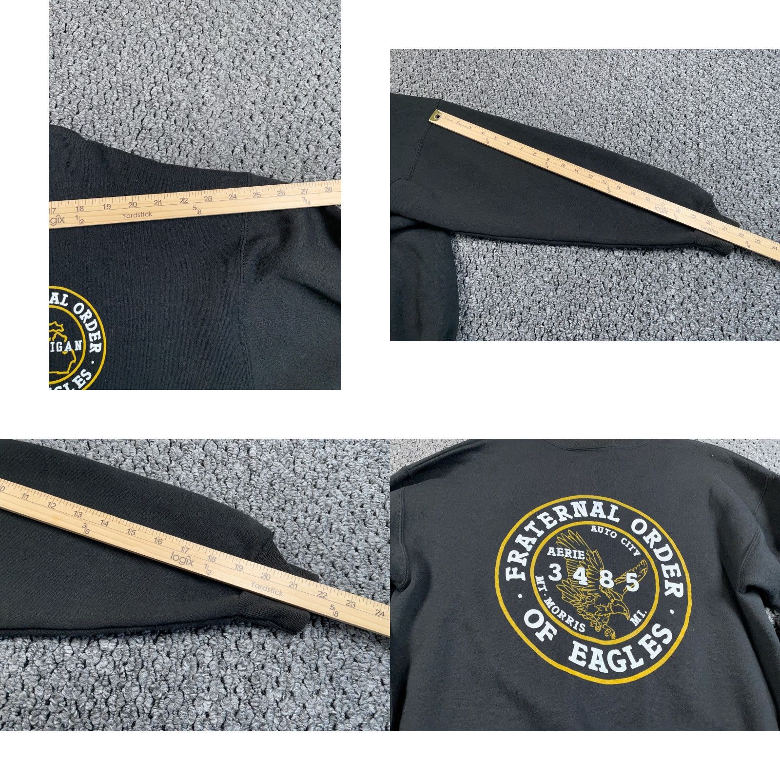Lee VINTAGE Fraternal Order of Eagles Sweatshirt Lee Adult Large Black Graphic Print 90s Retro Mens Sweatshirt Size US L / EU 52-54 / 3 - 8 Thumbnail