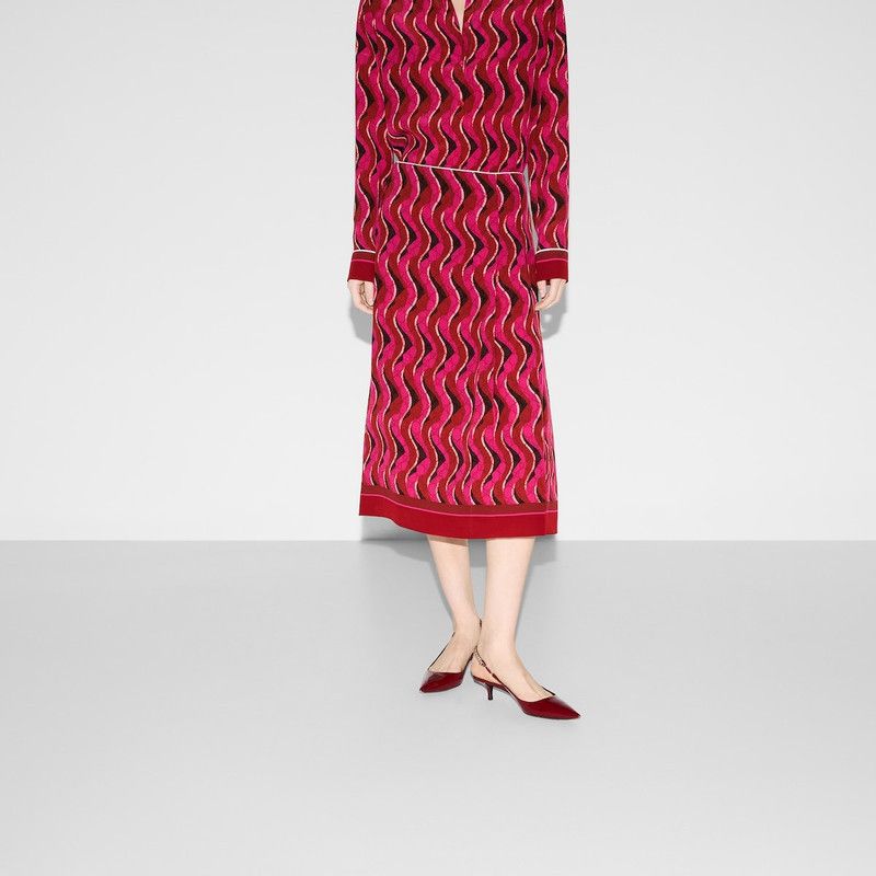 Gucci o1la5ras0526 Printed Silk Pleated Skirt in Multicolor Size 27" / US 4 / IT 40 - 3 Thumbnail