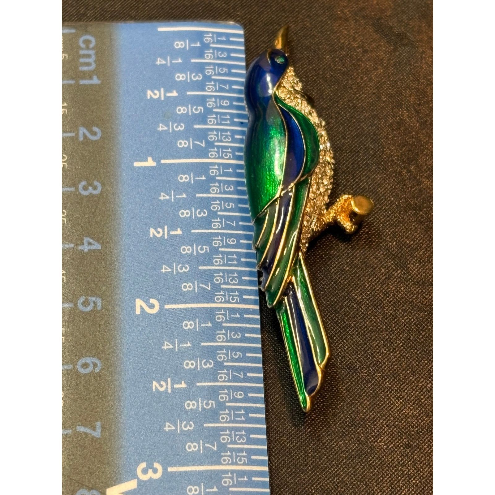 Other Carol Lee Bird Brooch 3 Inch Rhinestone Enamel Size ONE SIZE - 4 Thumbnail