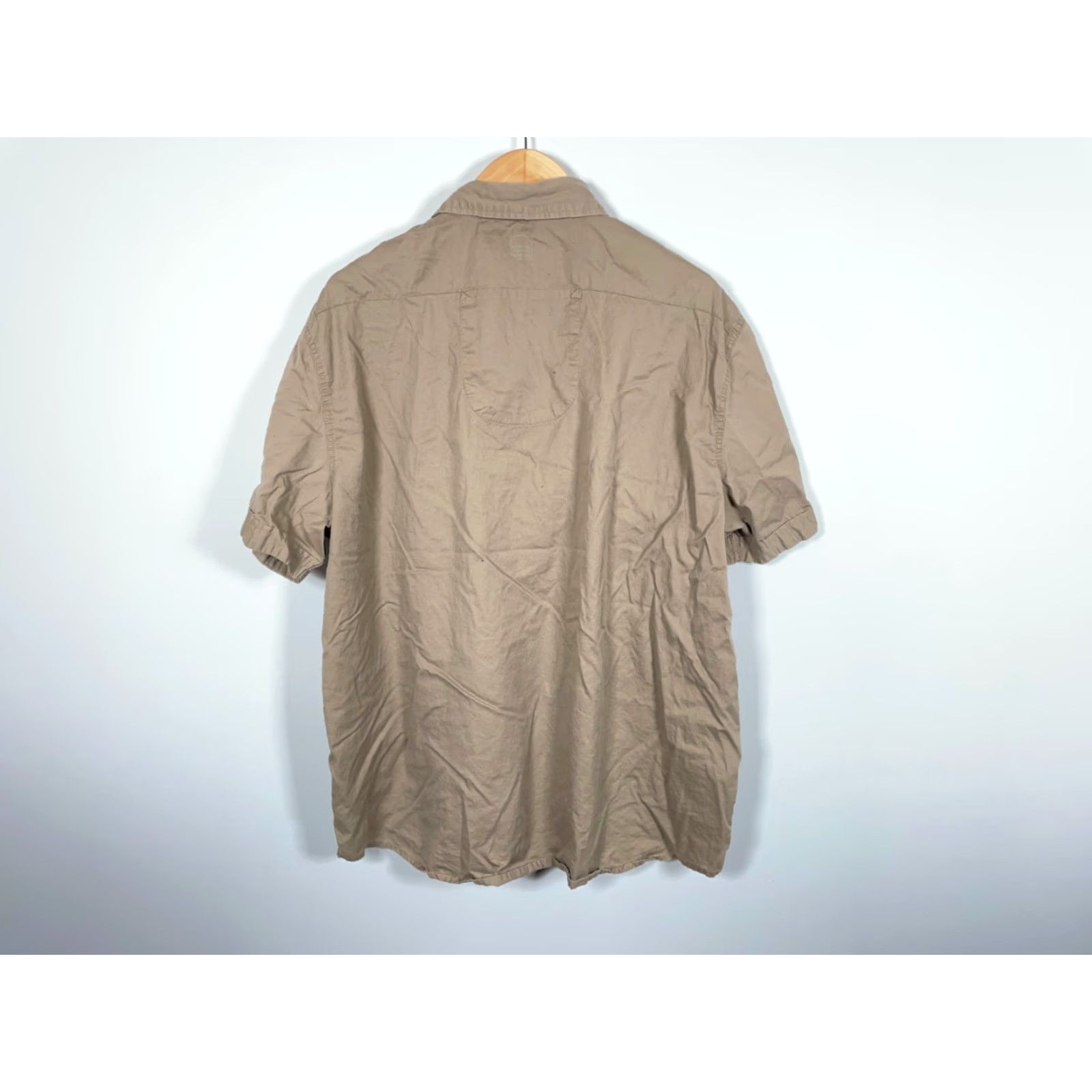 Vintage VINTAGE Girbaud Button-Up Shirt Men's 3XL Beige Short Sleeve Cotton Y2K Retro Size US XXL / EU 58 / 5 - 2 Thumbnail