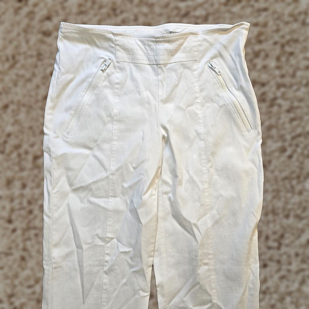Joseph Ribkoff Joseph Ribkoff Pants Womens Size 8 White Stretch Flare Pockets Casual Capsule Holiday Summer Capsule Size 30" / US 8 / IT 44 - 1 Thumbnail