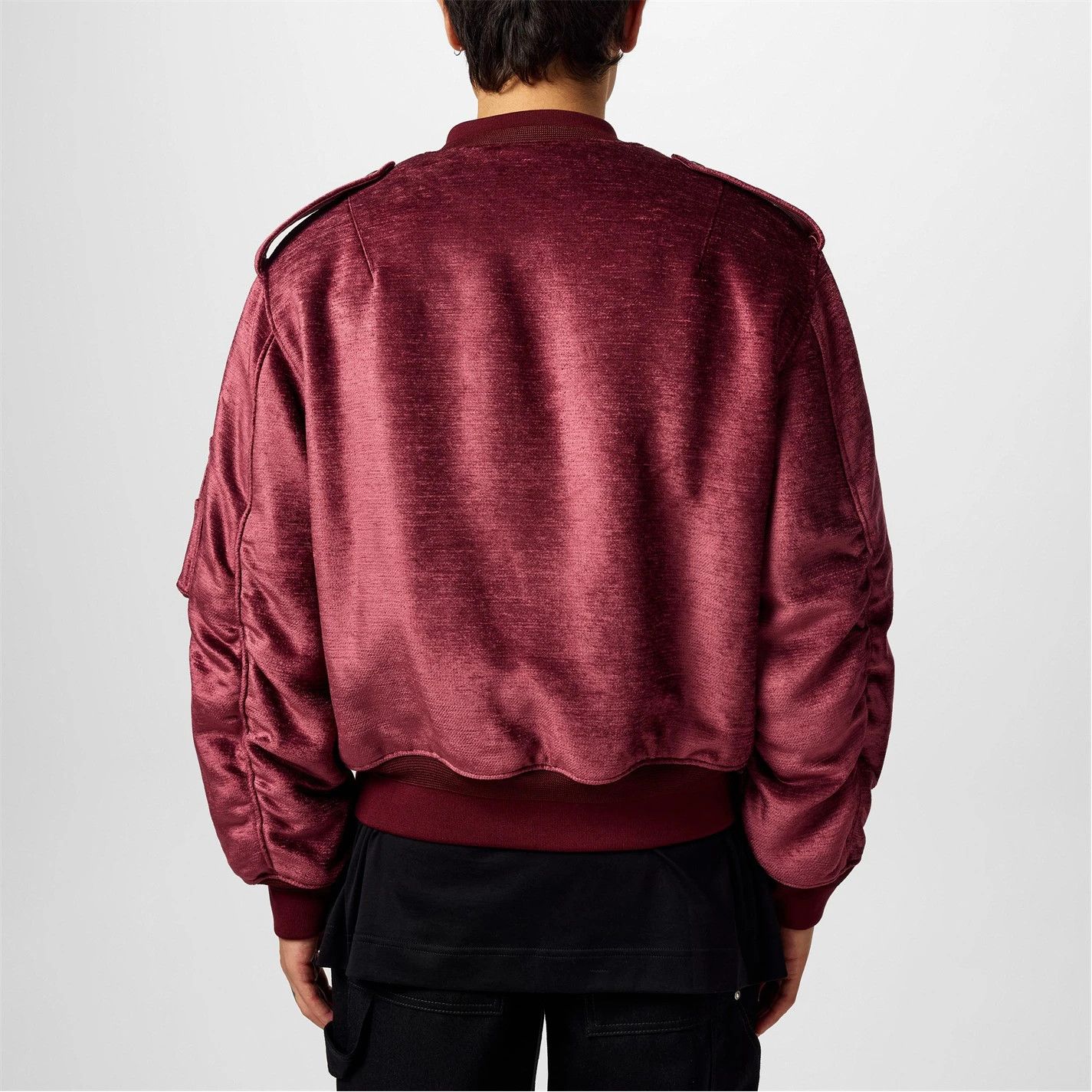 Givenchy o1w1db10925 Velvet Bomber Jacket in Burgundy Size US XL / EU 56 / 4 - 3 Thumbnail