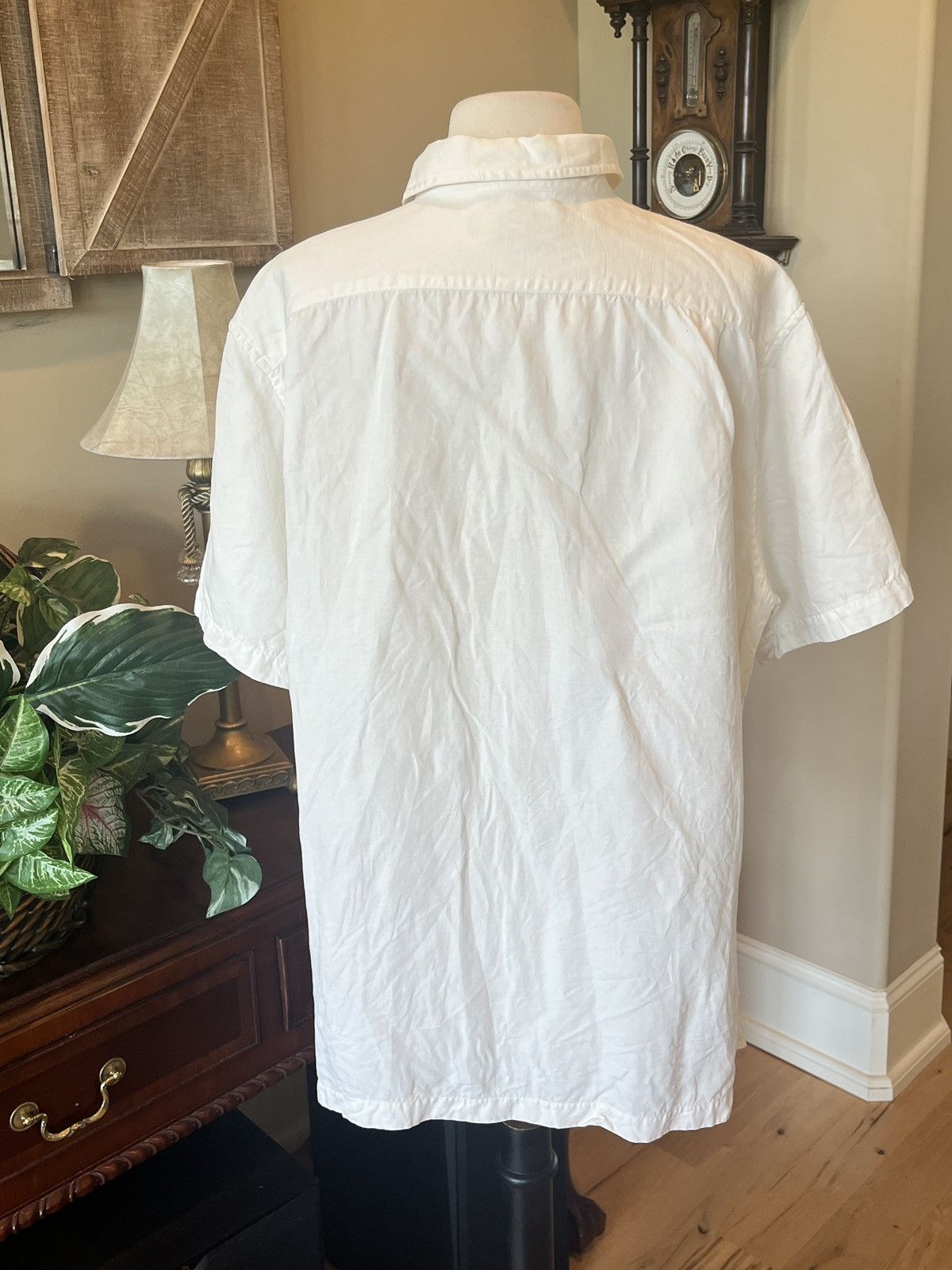 Cremieux Cremieux Silk Linen Cream Button Down Short Sleeve L Size US L / EU 52-54 / 3 - 4 Thumbnail