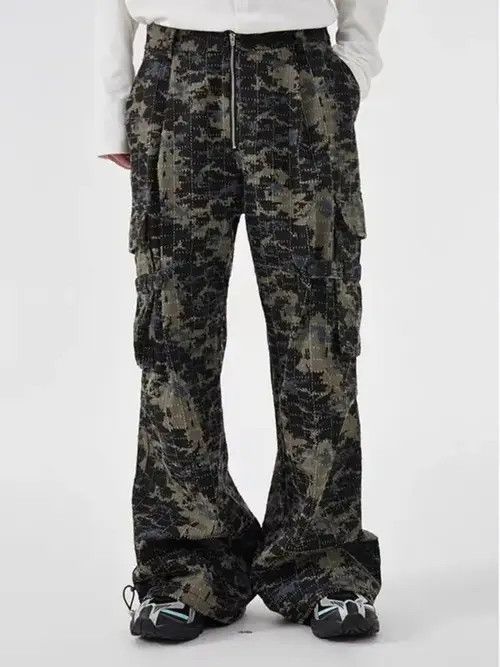 VIBE Specially cut washed ripped camouflage overalls Size US 32 / EU 48 - 1 Thumbnail
