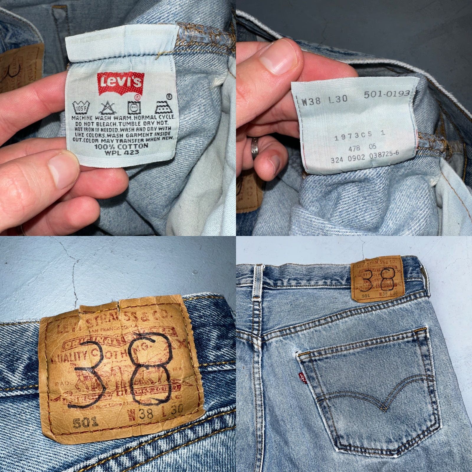 Levi's VINTAGE Levi's 501 Jeans Men 38x30 Light Wash Denim Straight 90s 501 Series 90s Theme Size US 38 / EU 54 - 10 Thumbnail