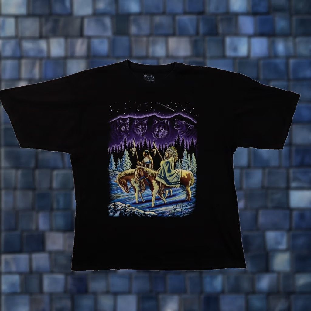 Vintage Marcelo Burlon Black Wolfs Graphic T-Shirt | Grailed