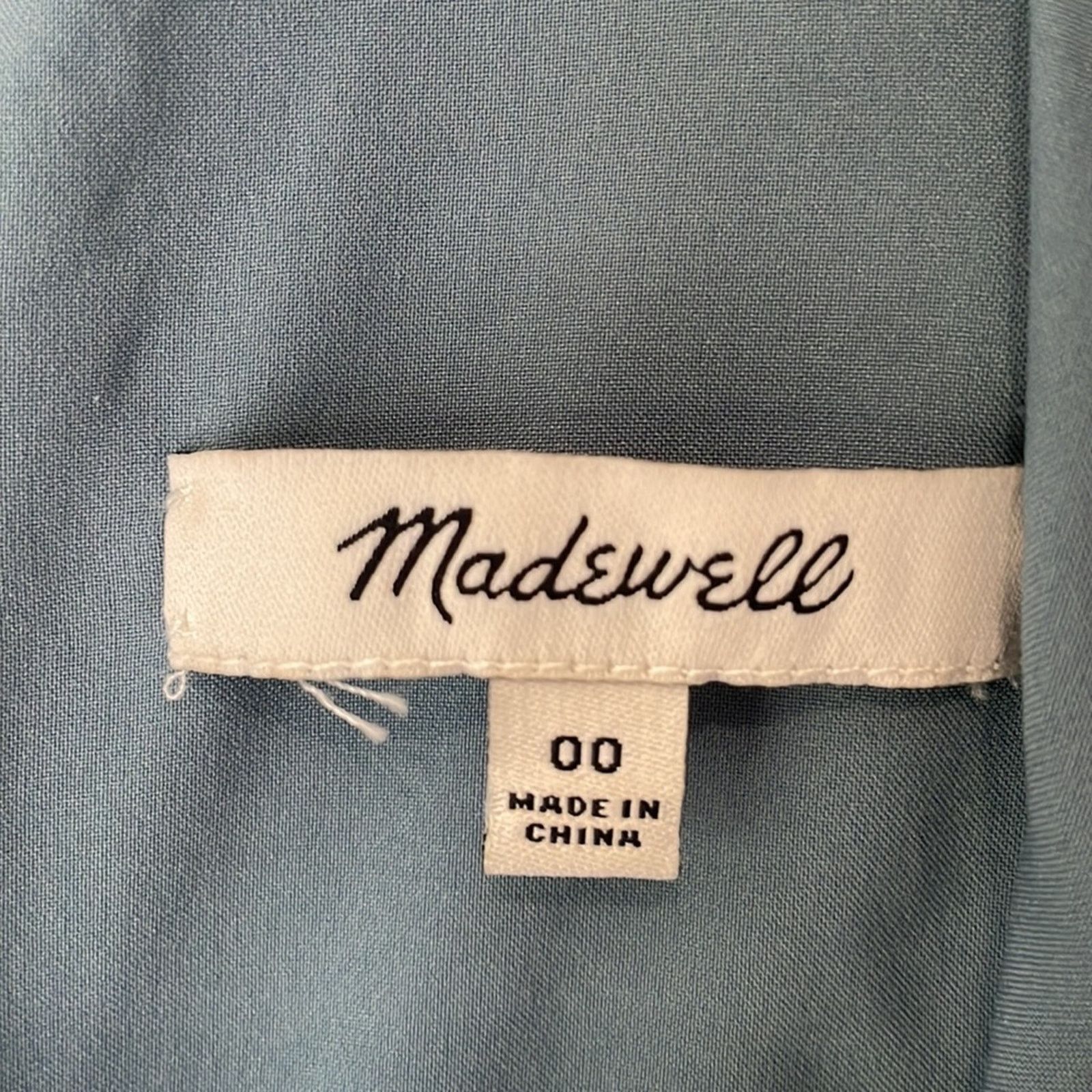 Madewell Madewell Blue Mini Dress 00 Flutter Sleeve Lace Lined Smock Size XXS / US 00 / IT 34 - 4 Thumbnail