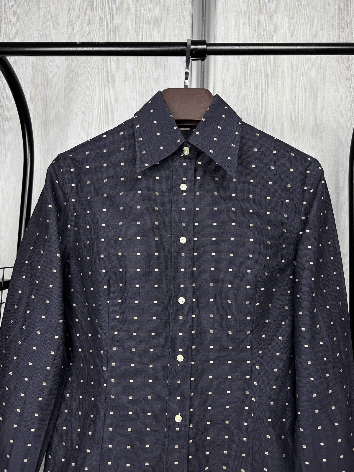 Etro ETRO navy blue patterned button up long sleeve cotton shirt Size XL / US 12-14 / IT 48-50 - 3 Thumbnail