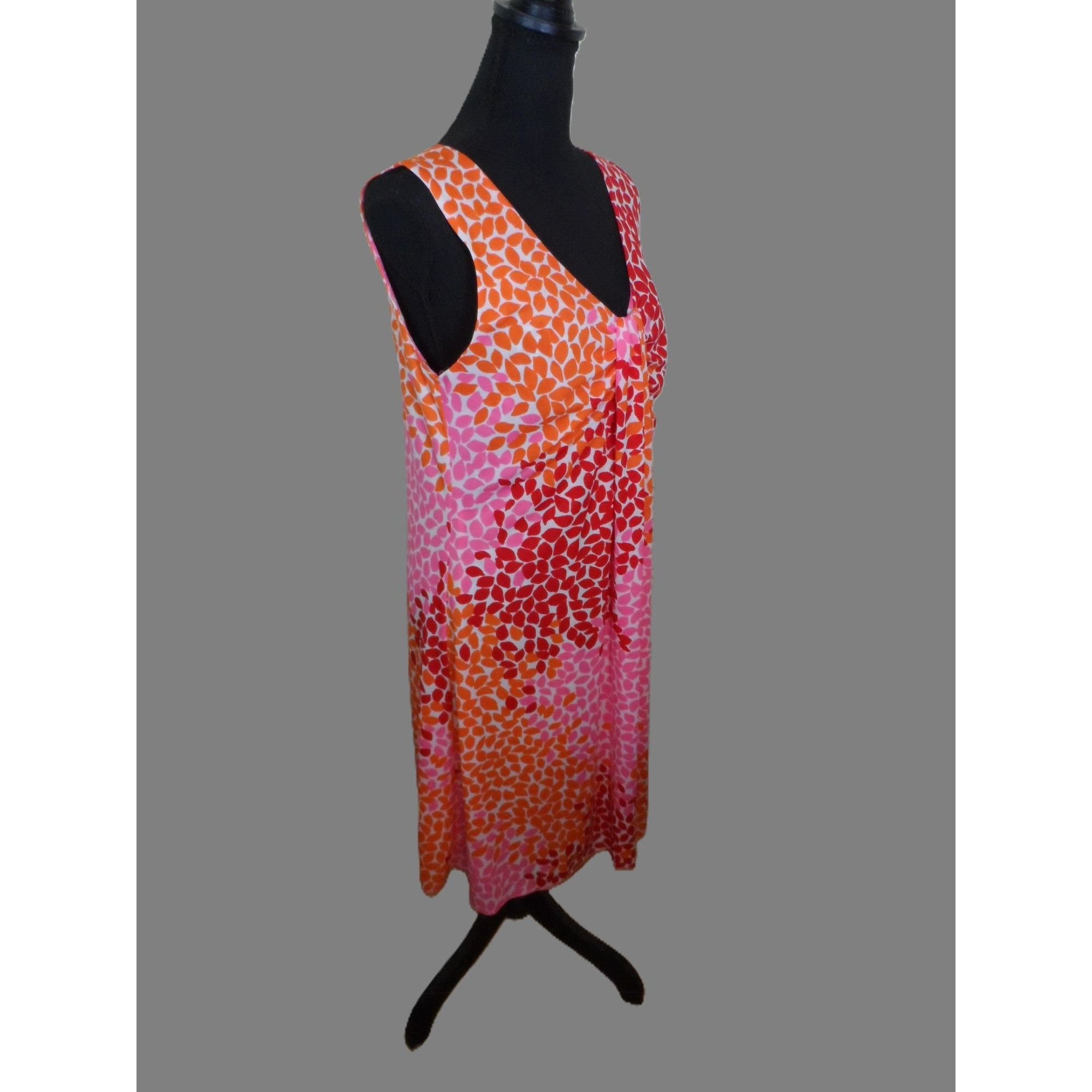 Other Chaus Womens Dress M Multicolor Leaf Print Sleeveless V-Neck Size M / US 6-8 / IT 42-44 - 2 Thumbnail