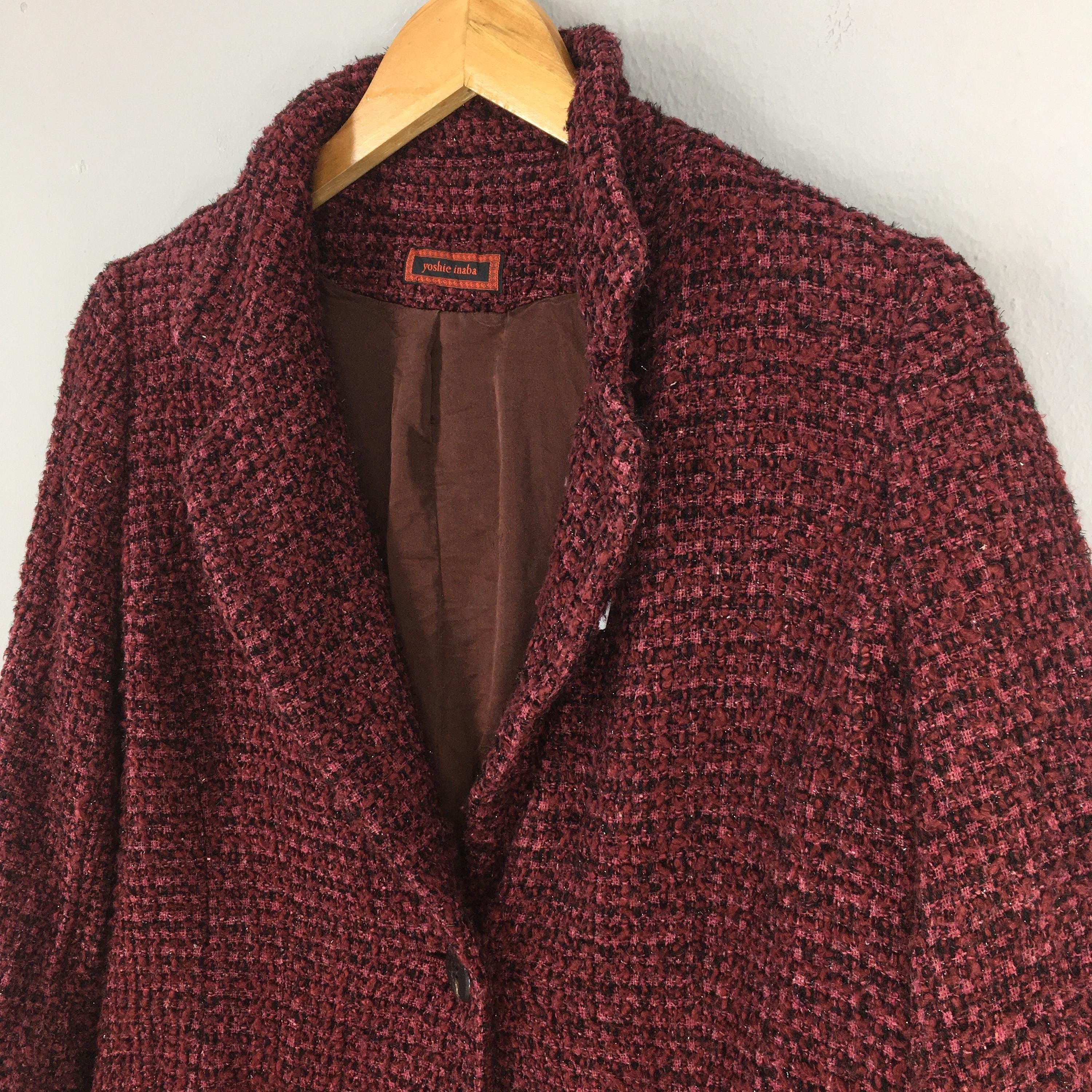Designer Vintage Yoshie Inaba Women Red Wool Blazer Small Size S / US 4 / IT 40 - 3 Thumbnail