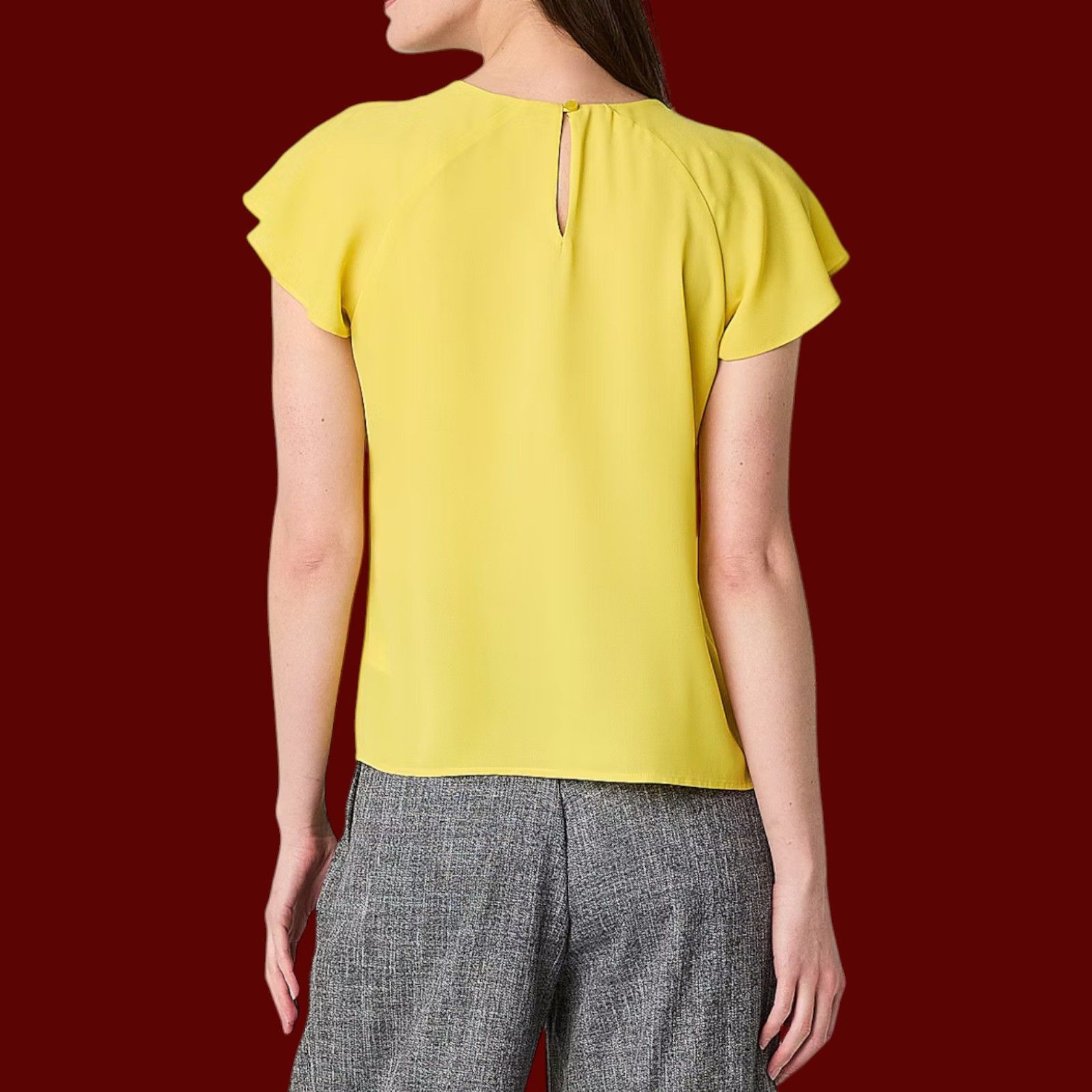 Worthington Worthington - Women's Short Sleeve Round Neck Blouse - Petit Size XXL / US 16-18 / IT 52-54 - 2 Thumbnail