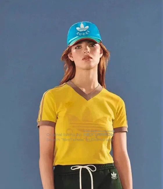Gucci Gucci Yellow logo letter print cotton V-neck short-sleeved Size M / US 6-8 / IT 42-44 - 8 Thumbnail