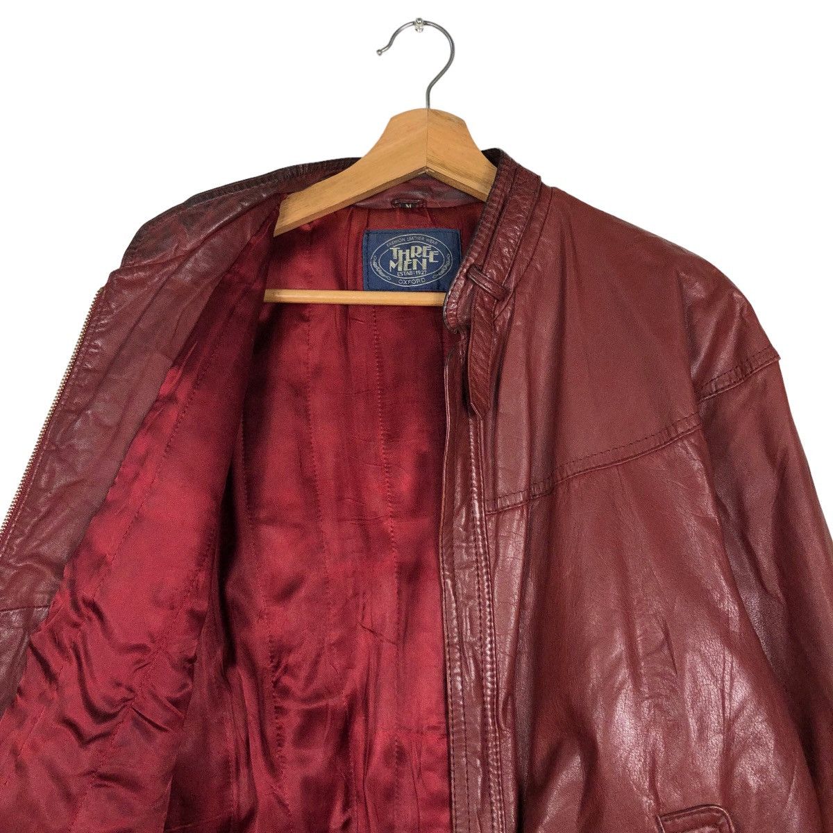 Japanese Brand 🔥Vintage Genuine Leather Biker Jacket Threemen Issey Miyake Size US M / EU 48-50 / 2 - 12 Thumbnail