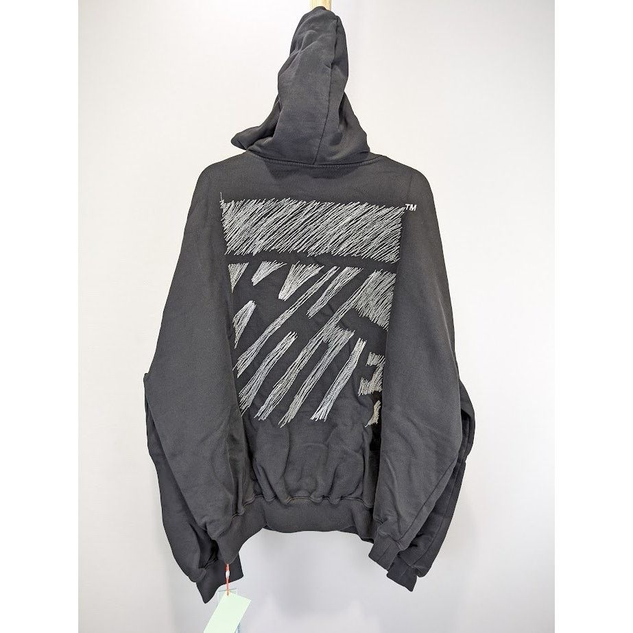 Off-White o1rshd1 Scribble Diag Boxy Hoodie in Black / White Size US XXL / EU 58 / 5 - 10 Thumbnail