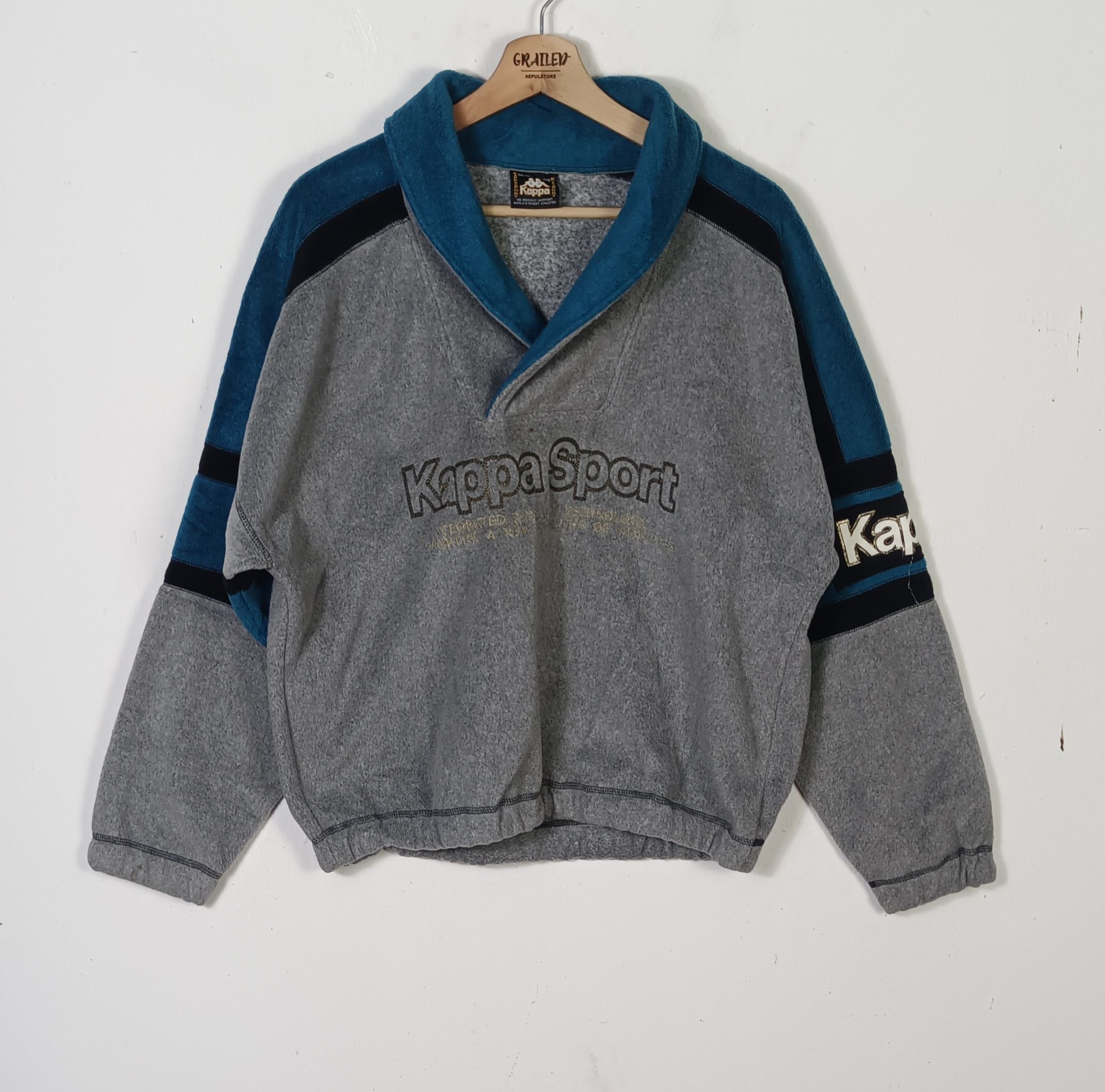 Kappa Vintage 90s Kappa Sport Spell Out Fleece Size US XL / EU 56 / 4 - 1 Thumbnail