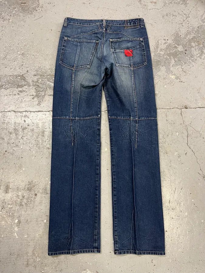 Marithe + Francois Girbaud 2000s Marithé + François Girbaud Blue Rebel Straight Denim Jeans Size US 33 - 8 Thumbnail