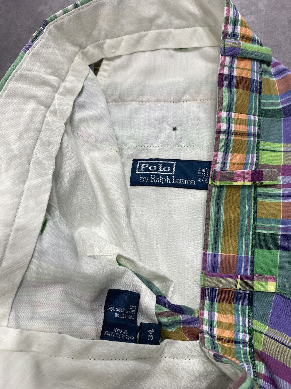 Polo Ralph Lauren 80’s Vintage Polo Ralph Lauren Authentic India Madras Short Size US 34 / EU 50 - 3 Thumbnail