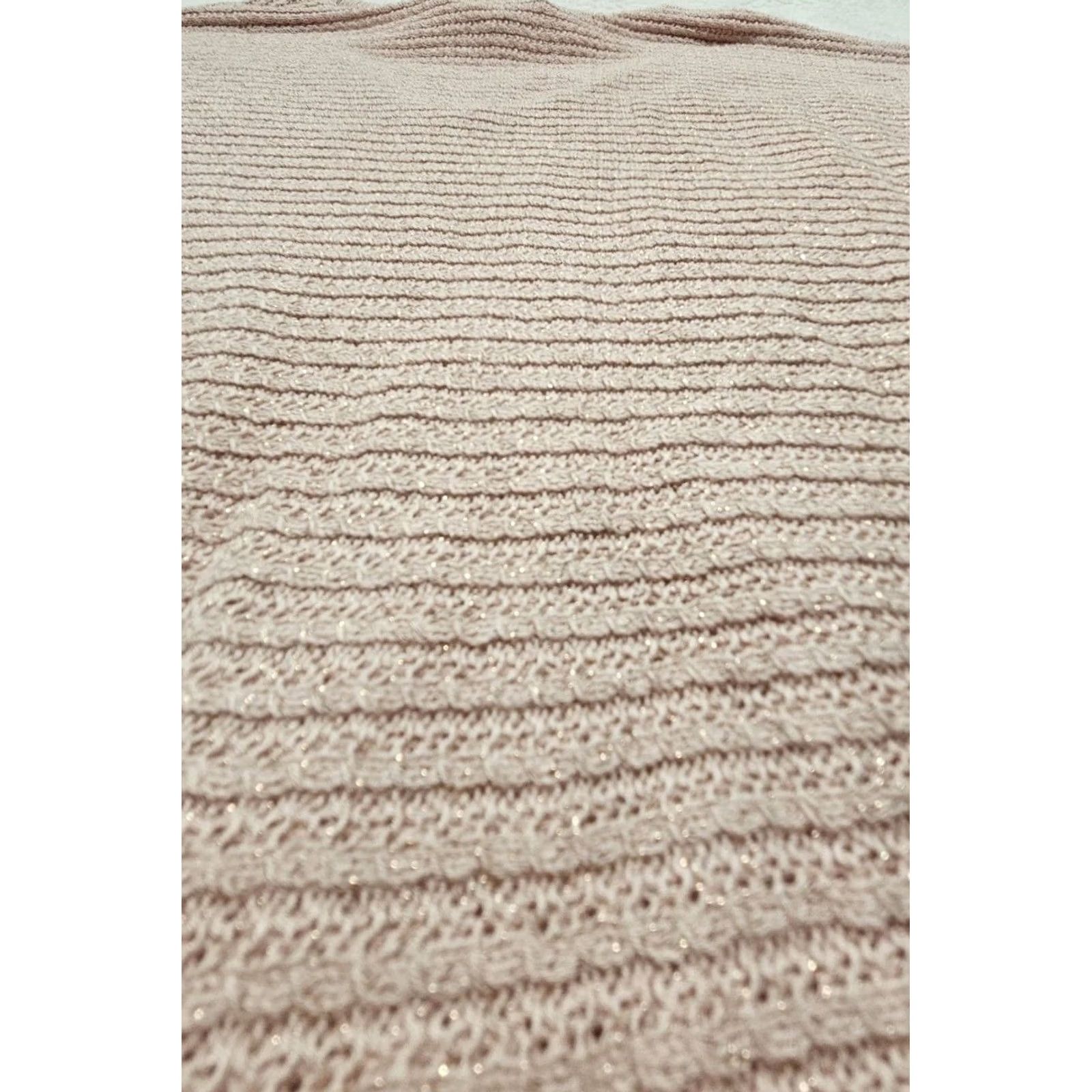 Vintage VINTAGE Shimmery Blush Pink Feminine Relaxed Fit Rounded Hem Knit Sweater M NWT Size M / US 6-8 / IT 42-44 - 6 Thumbnail