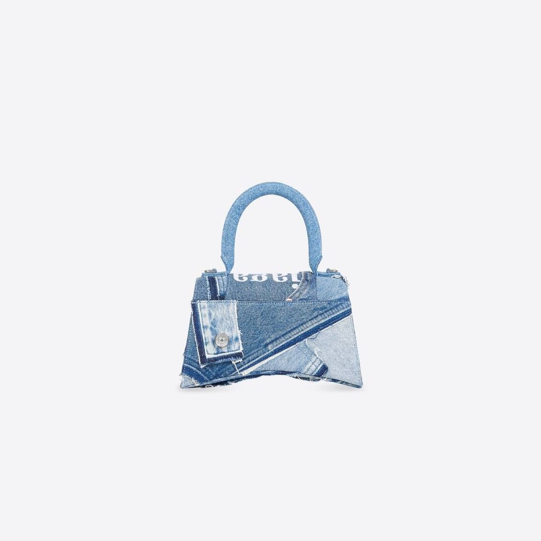 Balenciaga o1mt1gz0225 Size: OS / Hourglass Small Handbag Denim in Blue Size ONE SIZE - 4 Thumbnail