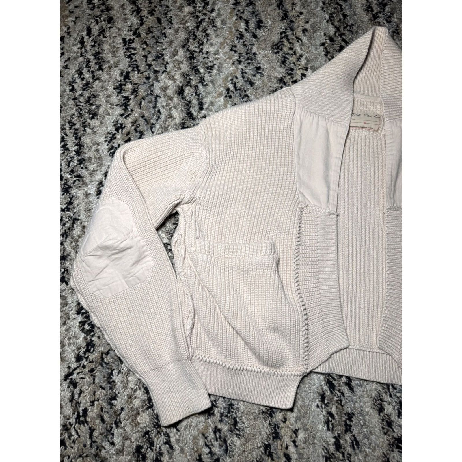 Free People Free People Cardigan Size S Beige Tan The Free Worn Thru Surplus Cardi Womens Size S / US 4 / IT 40 - 3 Thumbnail