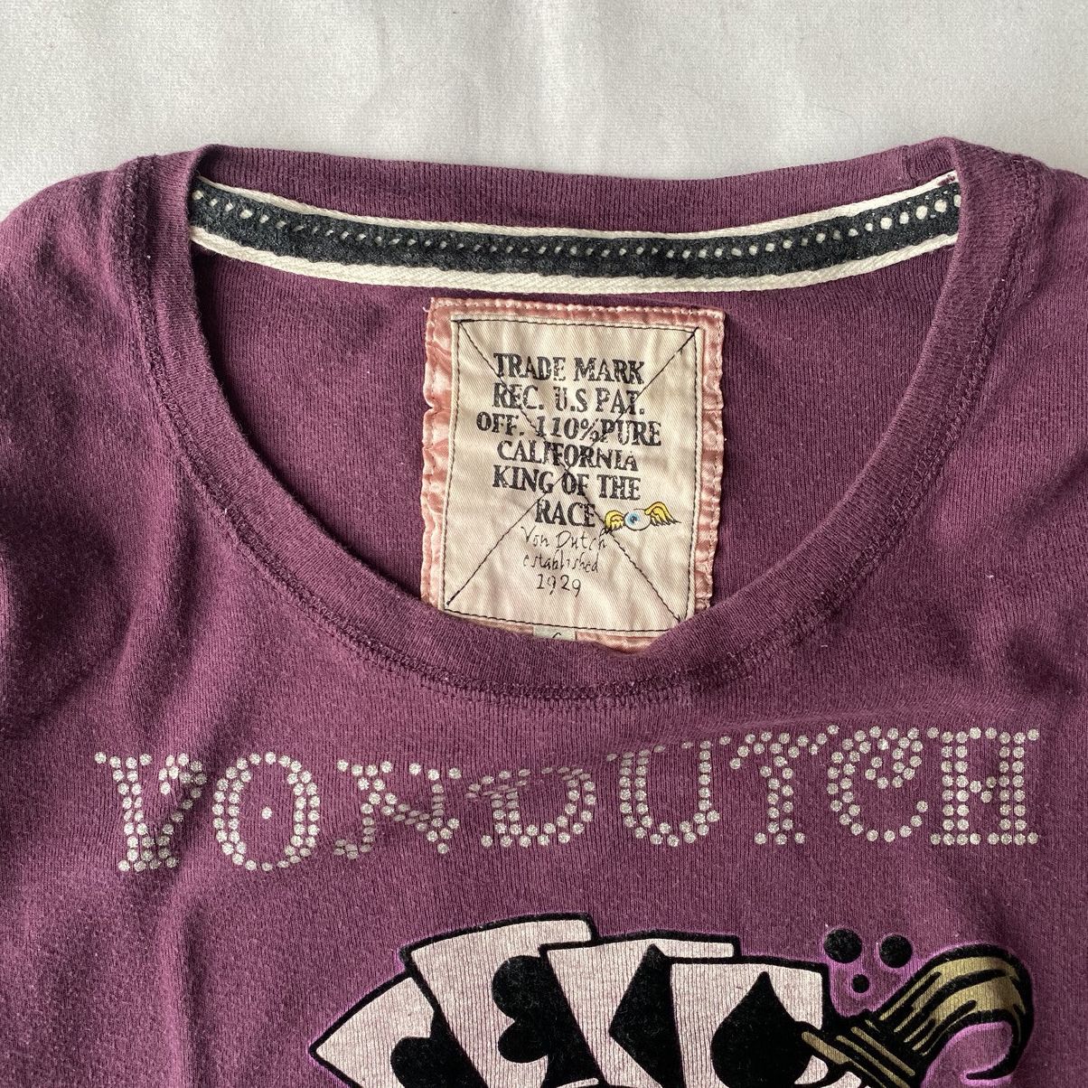 Japanese Brand × Vintage × Von Dutch Vintage Y2K Von Dutch Rhinestone Old School Tattoo Tees Size L / US 10 / IT 46 - 6 Thumbnail