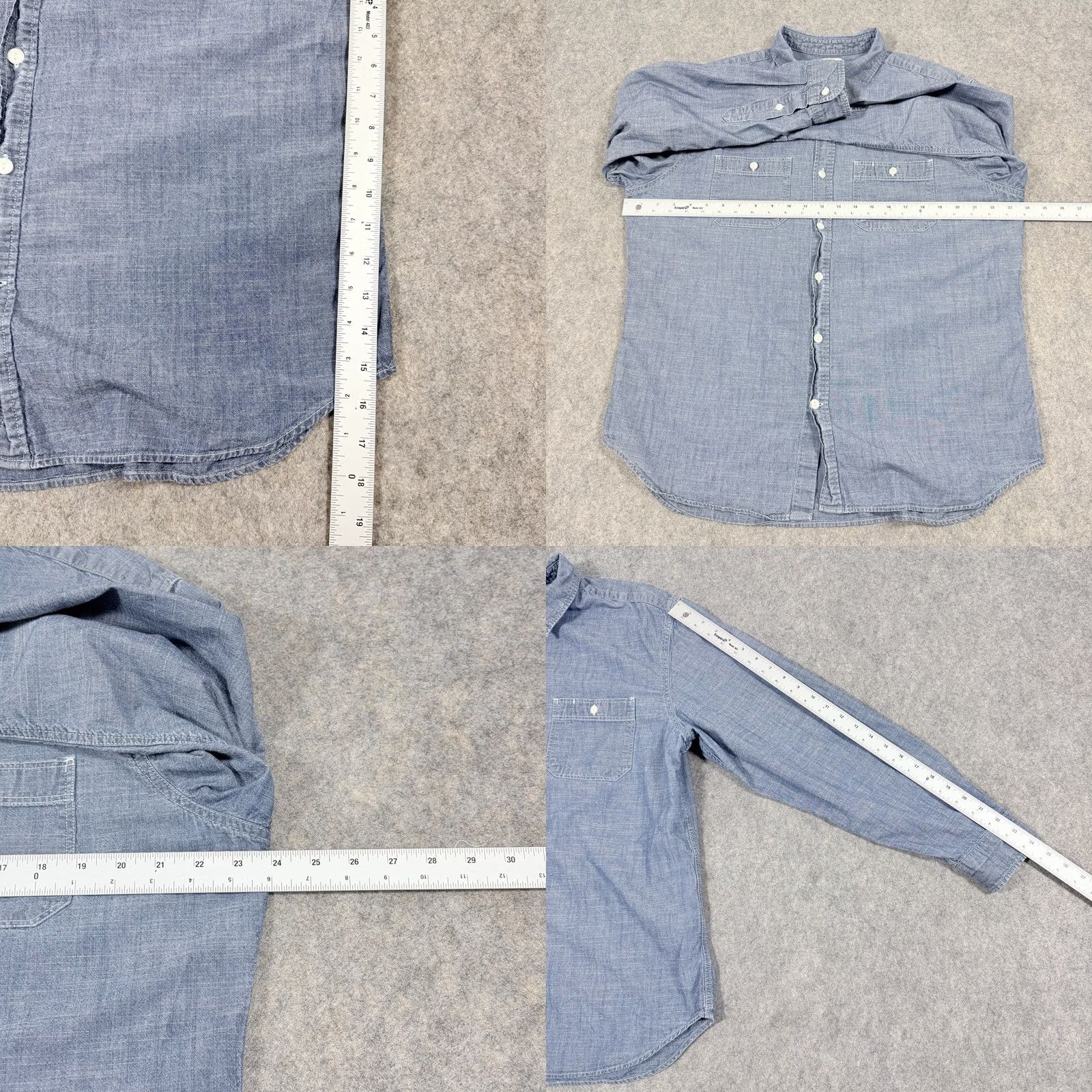 Gap Gap Slim Fit Button-Up Shirt Denim Blue XL Men Size US XL / EU 56 / 4 - 8 Thumbnail