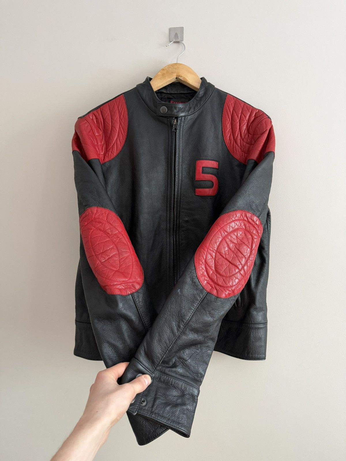 Vintage Vintage Project Leather Racing Jacket Black Red Size US L / EU 52-54 / 3 - 6 Thumbnail