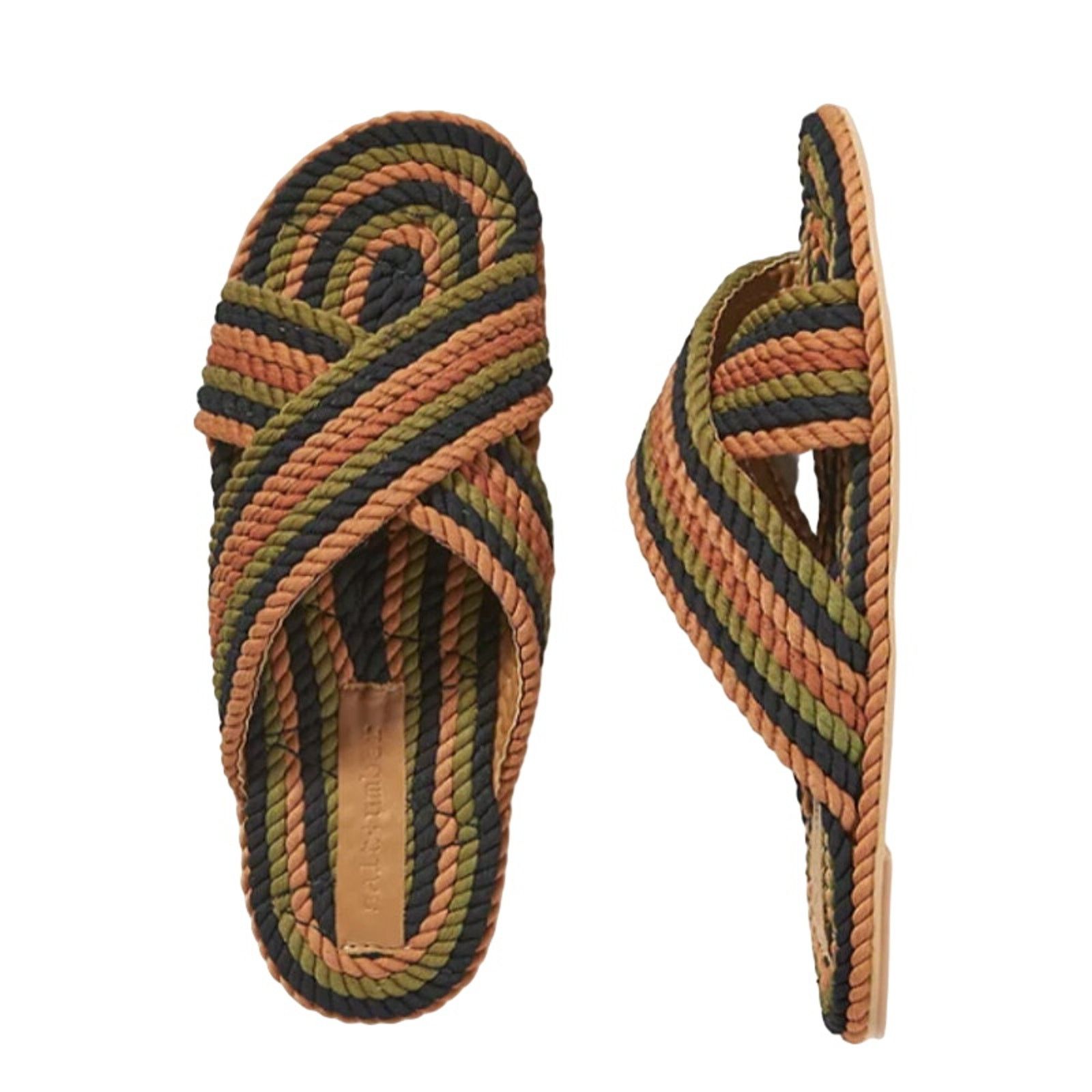 Anthropologie Salt + Umber Size 9 Saraya Multi-Rainbow Fabric Rope Sandal Size US 9 / IT 39 - 1 Thumbnail