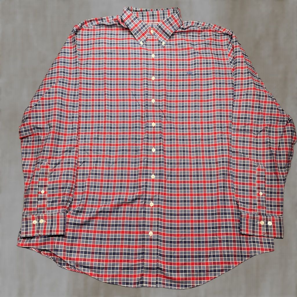 Brooks Brothers Brooks Brothers Shirt Mens 2XLT Blue Red Check Non-Iron Supima Long Sleeve Button-Down Collar" Size US XXL / EU 58 / 5 - 1 Thumbnail