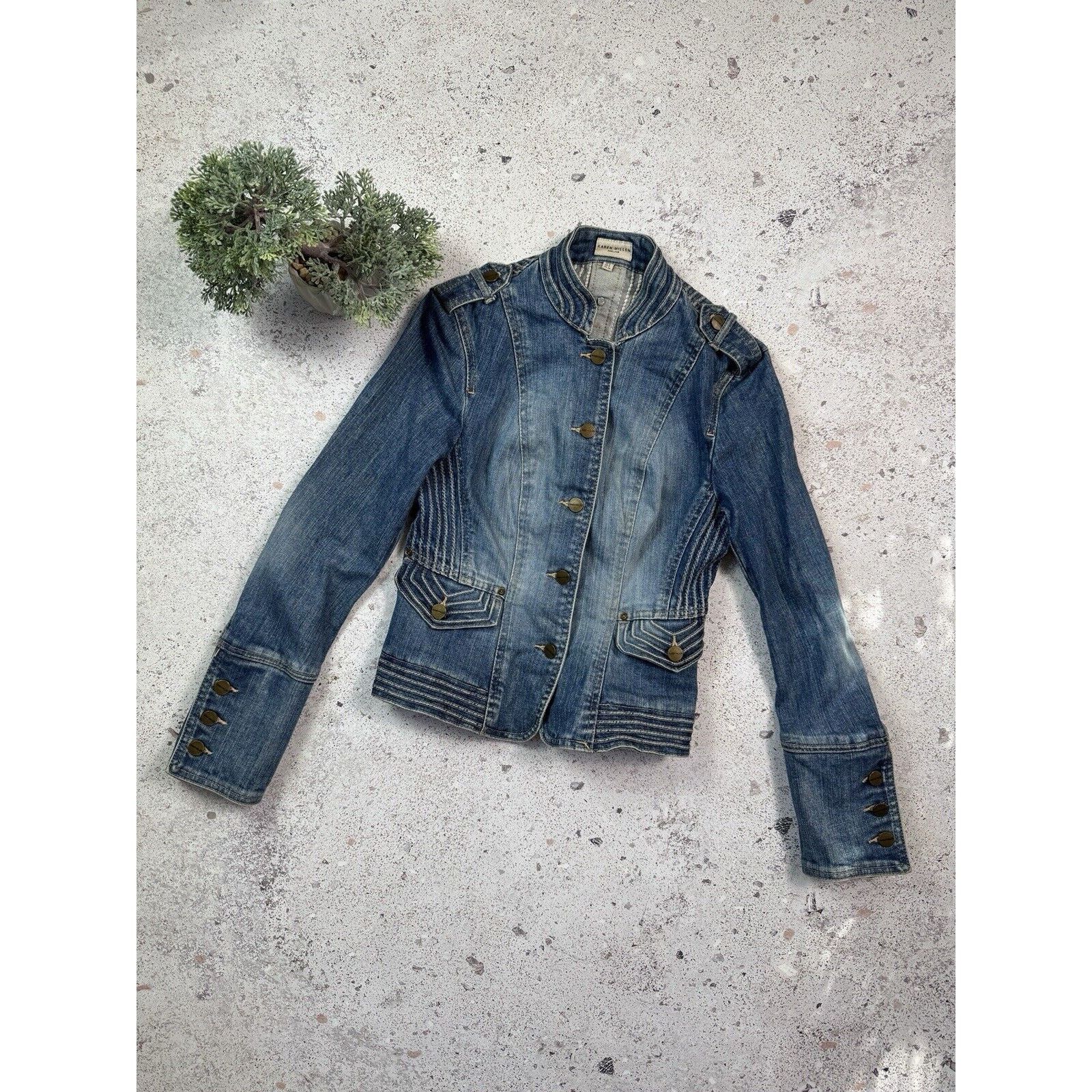 Karen Millen Karen Millen Denim Jacket Avant Garde Womens Rare Size S Size S / US 4 / IT 40 - 2 Thumbnail