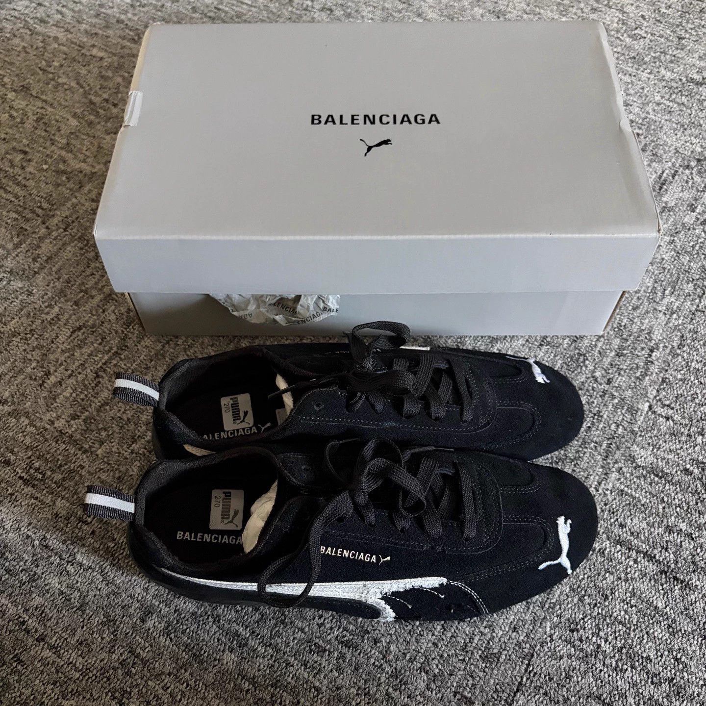 Puma PUMA x Balenciaga Speedcat Black Distressed 42 Size US 9 / EU 42 - 2 Thumbnail