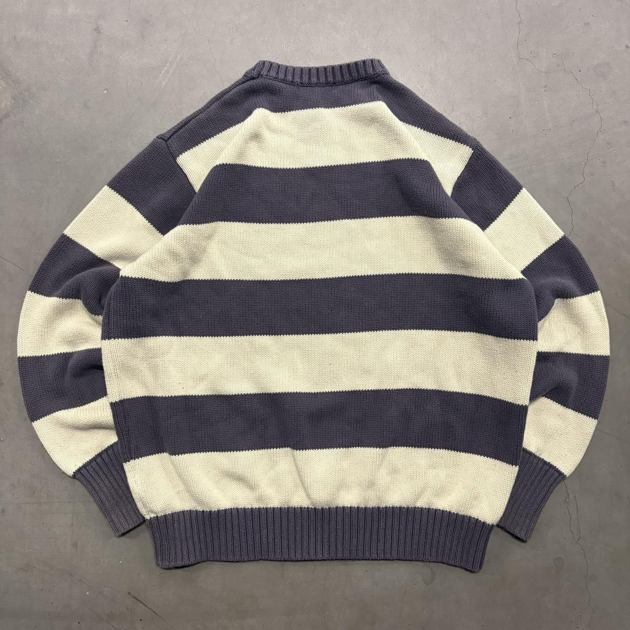Brandy Melville Crazy Vintage Y2K/2000s Brandy Melville Striped Blue and White Sweater Sweatshirt! Size M / US 6-8 / IT 42-44 - 2 Thumbnail