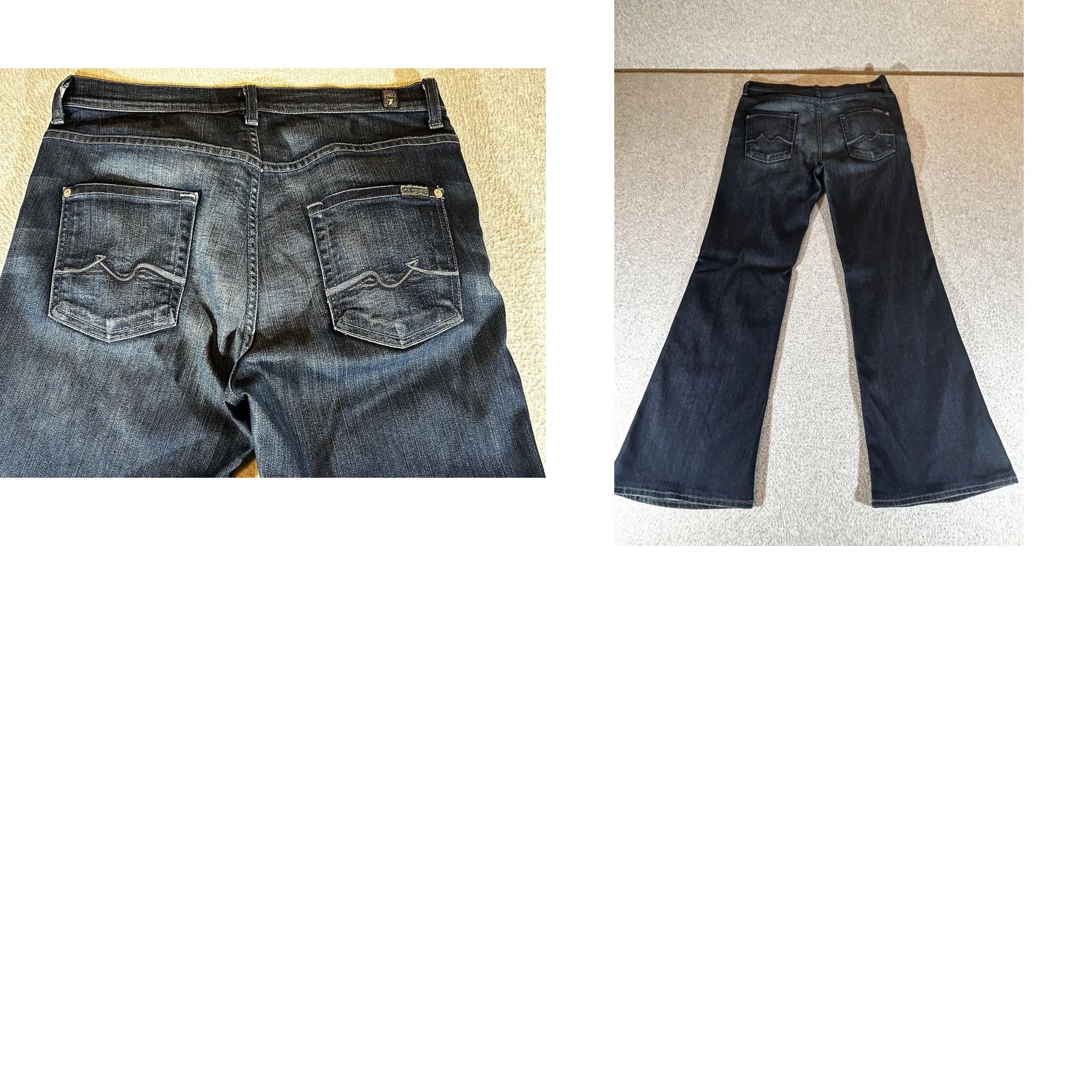 7 For All Mankind 7 For All Mankind Jeans Womens 30x30 Tripster Flare Wide Leg Y2K Boho Hippie Jeans Womens 30 Dark Blue Embroidered Pockets Vintage No Size 30" / US 8 / IT 44 - 9 Thumbnail