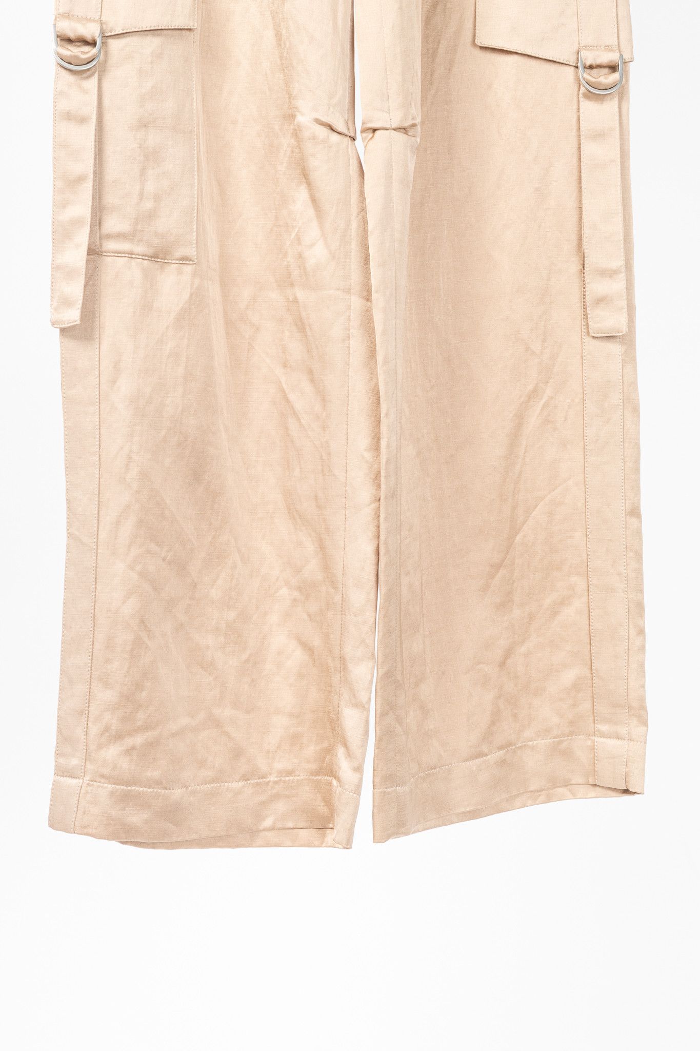Luisa Cerano Luisa Cerano Cashew Cotton & Linen Satin Cargo Pants Size 27" / US 4 / IT 40 - 6 Thumbnail