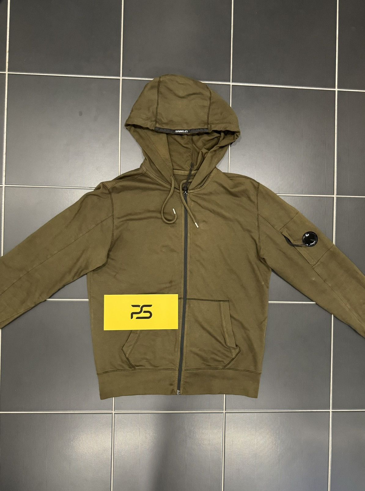 image of C P Company Zip-Hoodie Olive, Men's (Size Medium)