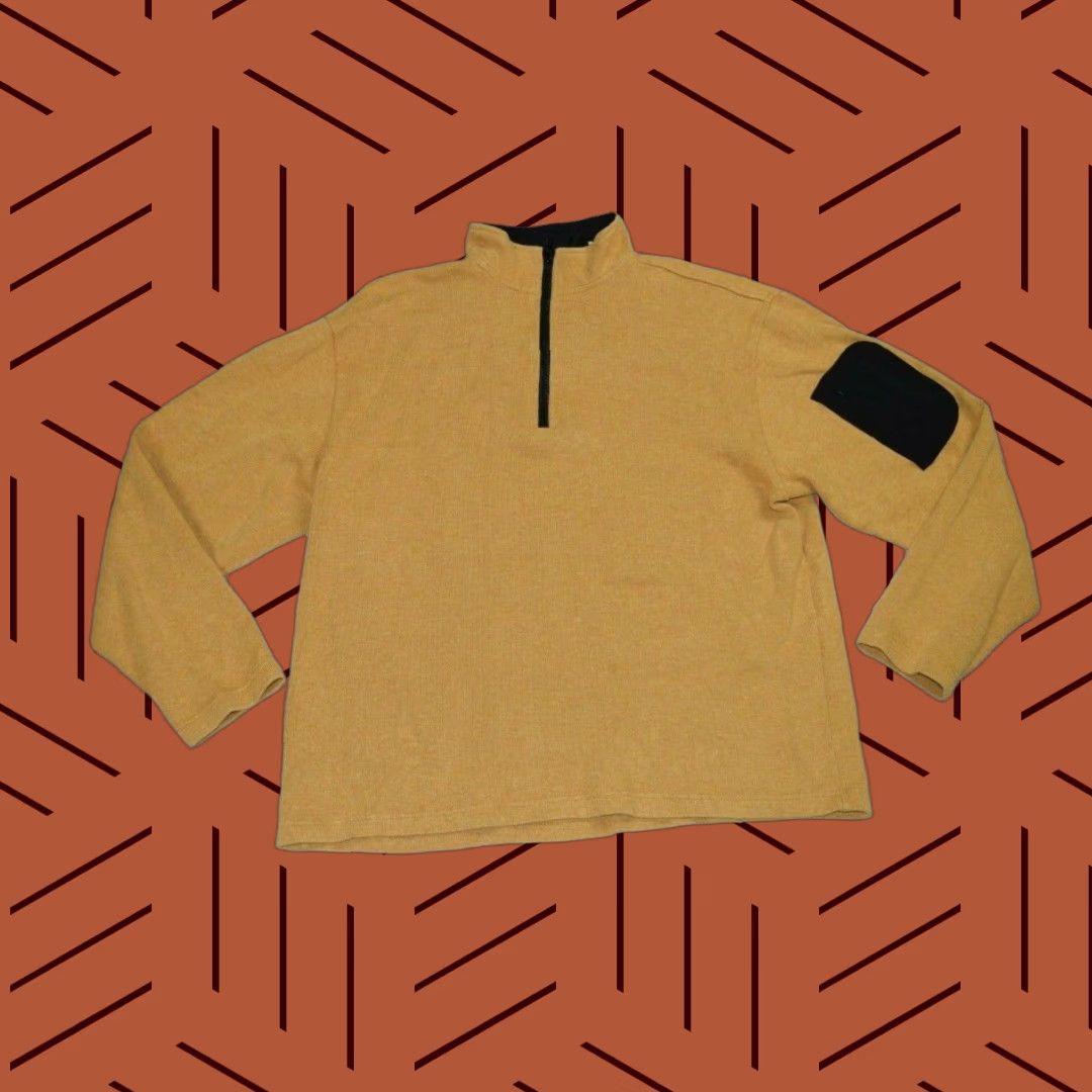Orvis ORVIS Men's Pullover Sweater Large 1/4 Zip Solid Yellow Outdoor Golf Fleece Size US L / EU 52-54 / 3 - 1 Thumbnail